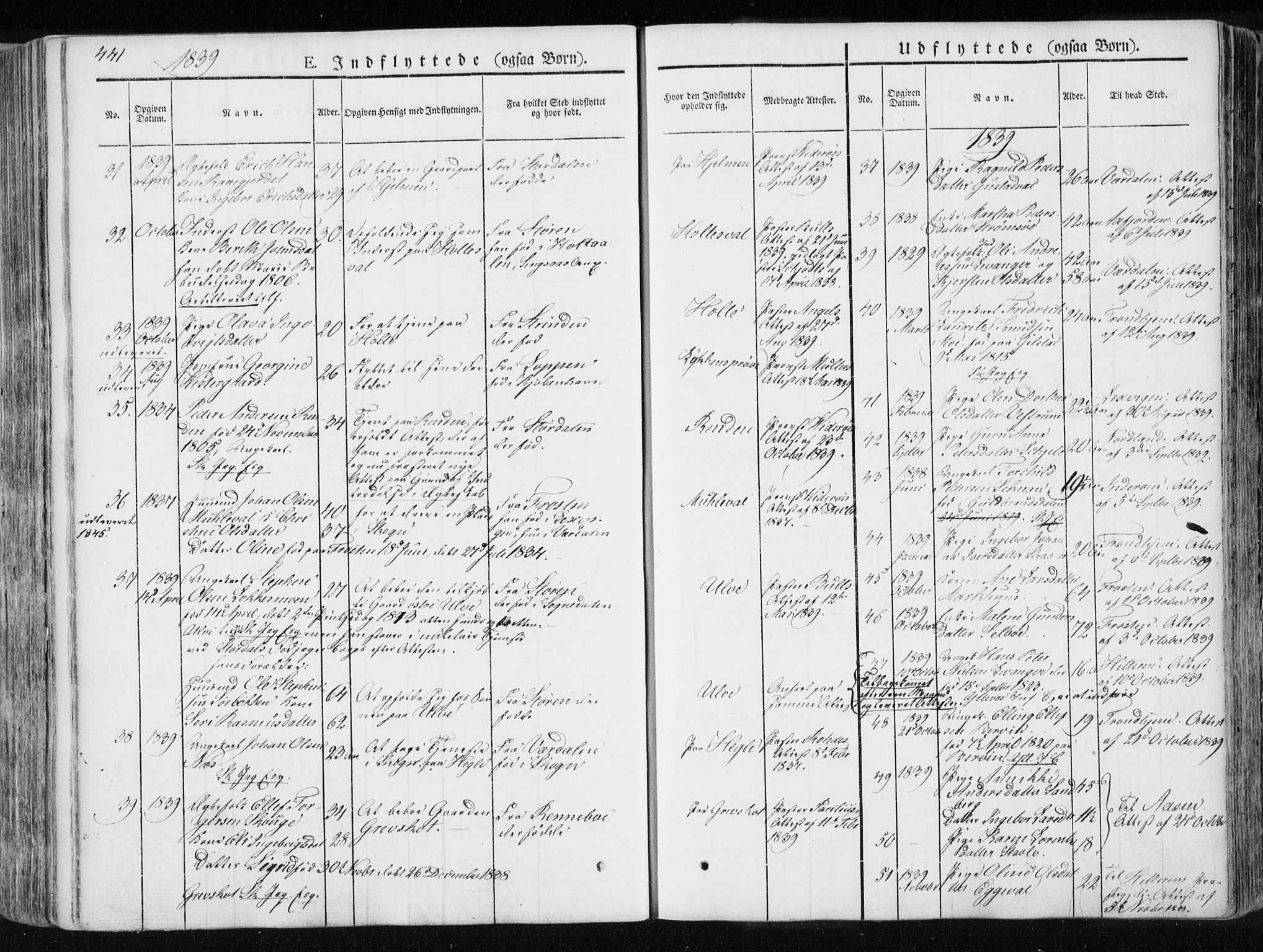 Ministerialprotokoller, klokkerbøker og fødselsregistre - Nord-Trøndelag, AV/SAT-A-1458/717/L0154: Parish register (official) no. 717A06 /1, 1836-1849, p. 441