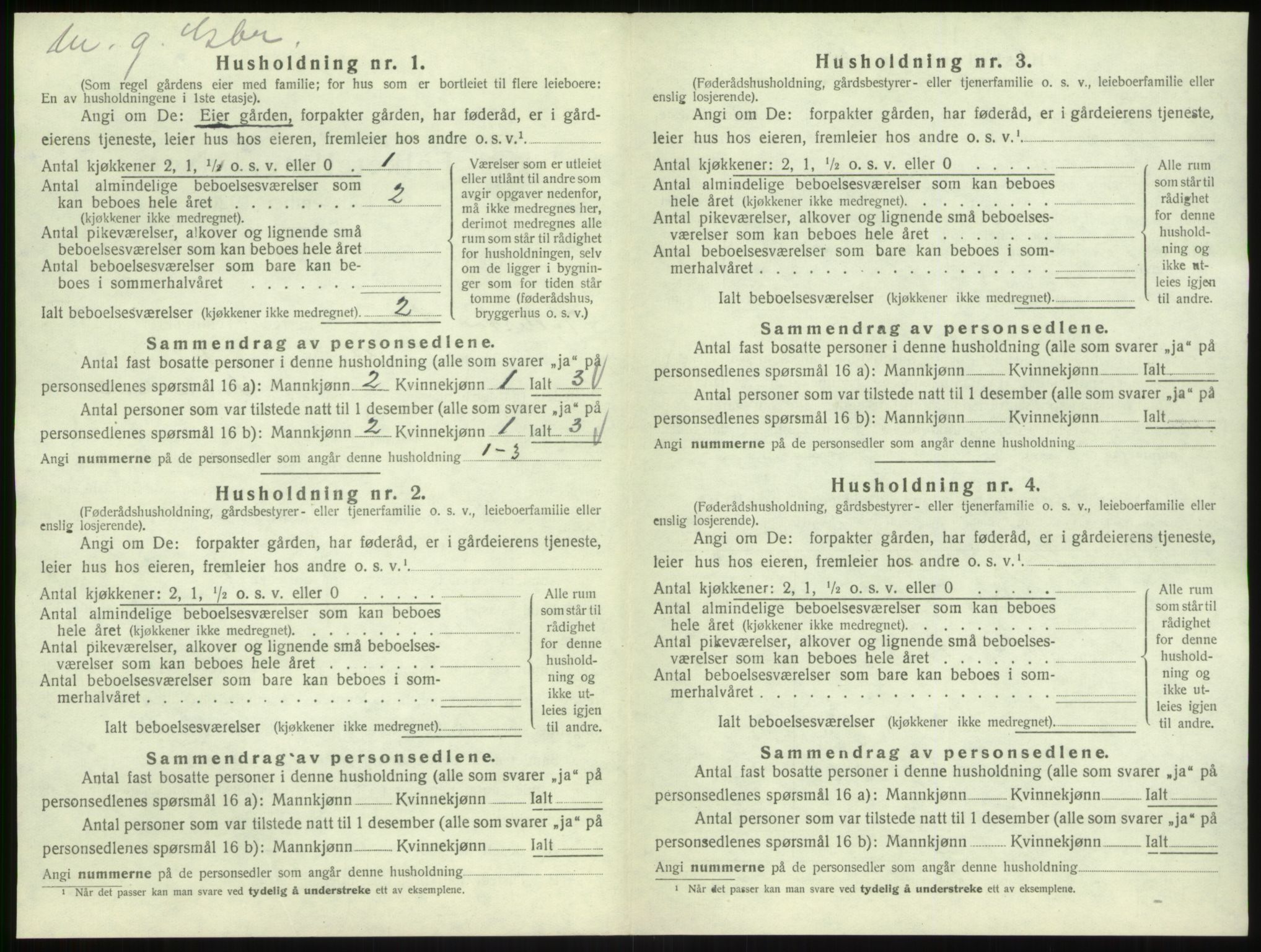 SAB, 1920 census for Hyllestad, 1920, p. 314