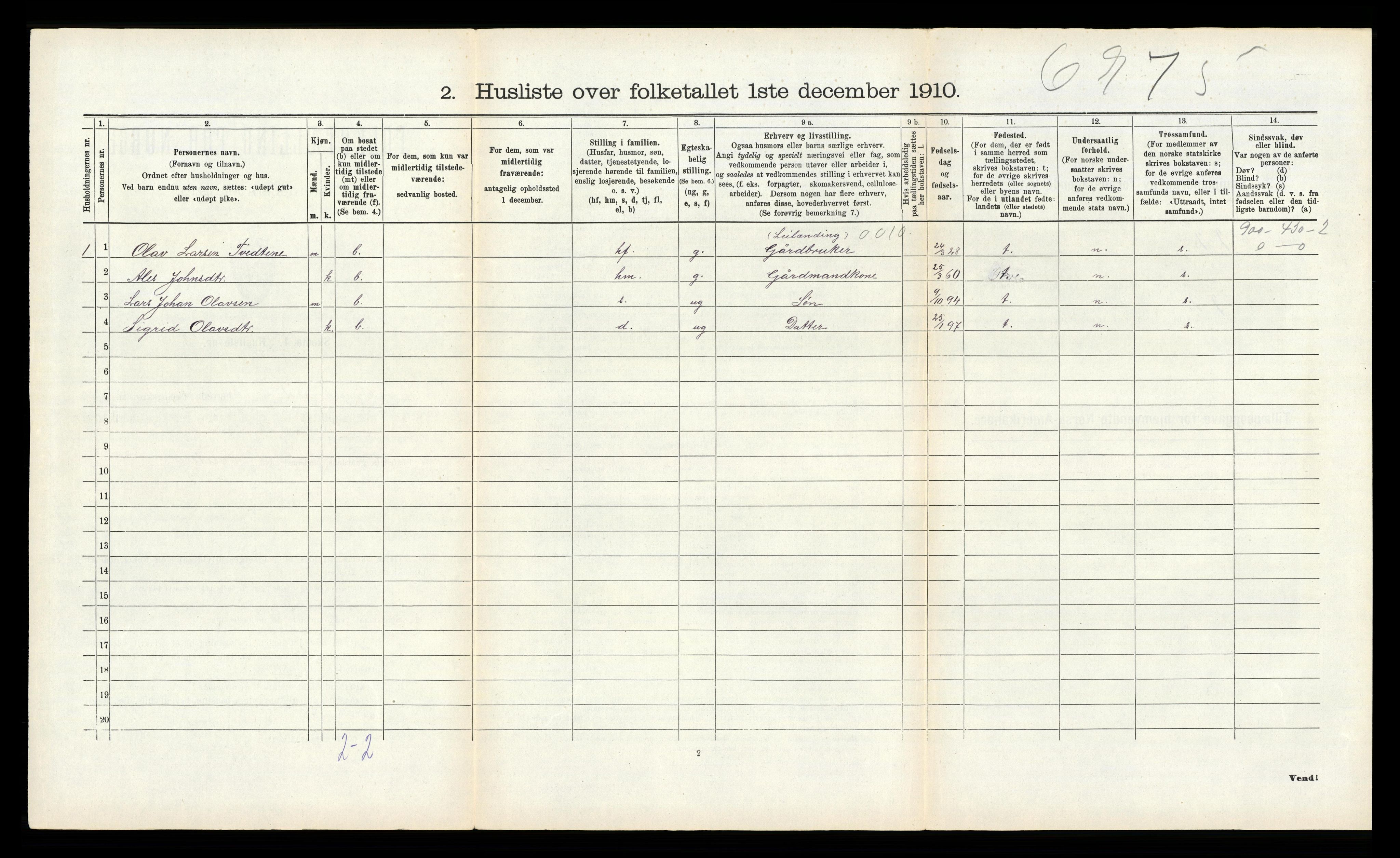 RA, 1910 census for Kvinnherad, 1910, p. 322