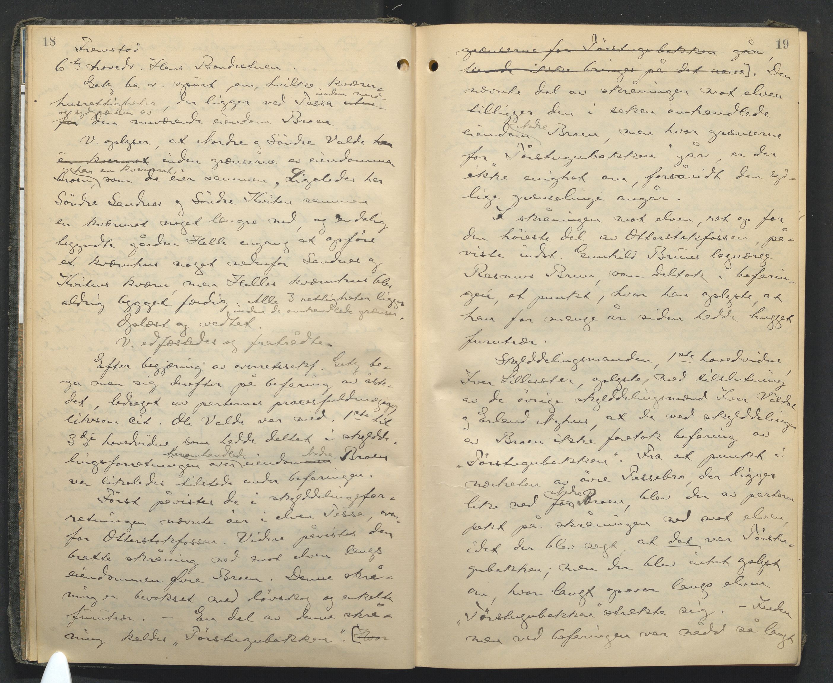 Nord-Gudbrandsdal tingrett, AV/SAH-TING-002/G/Gc/Gcb/L0011: Ekstrarettsprotokoll for åstedssaker, 1914-1923, p. 18-19