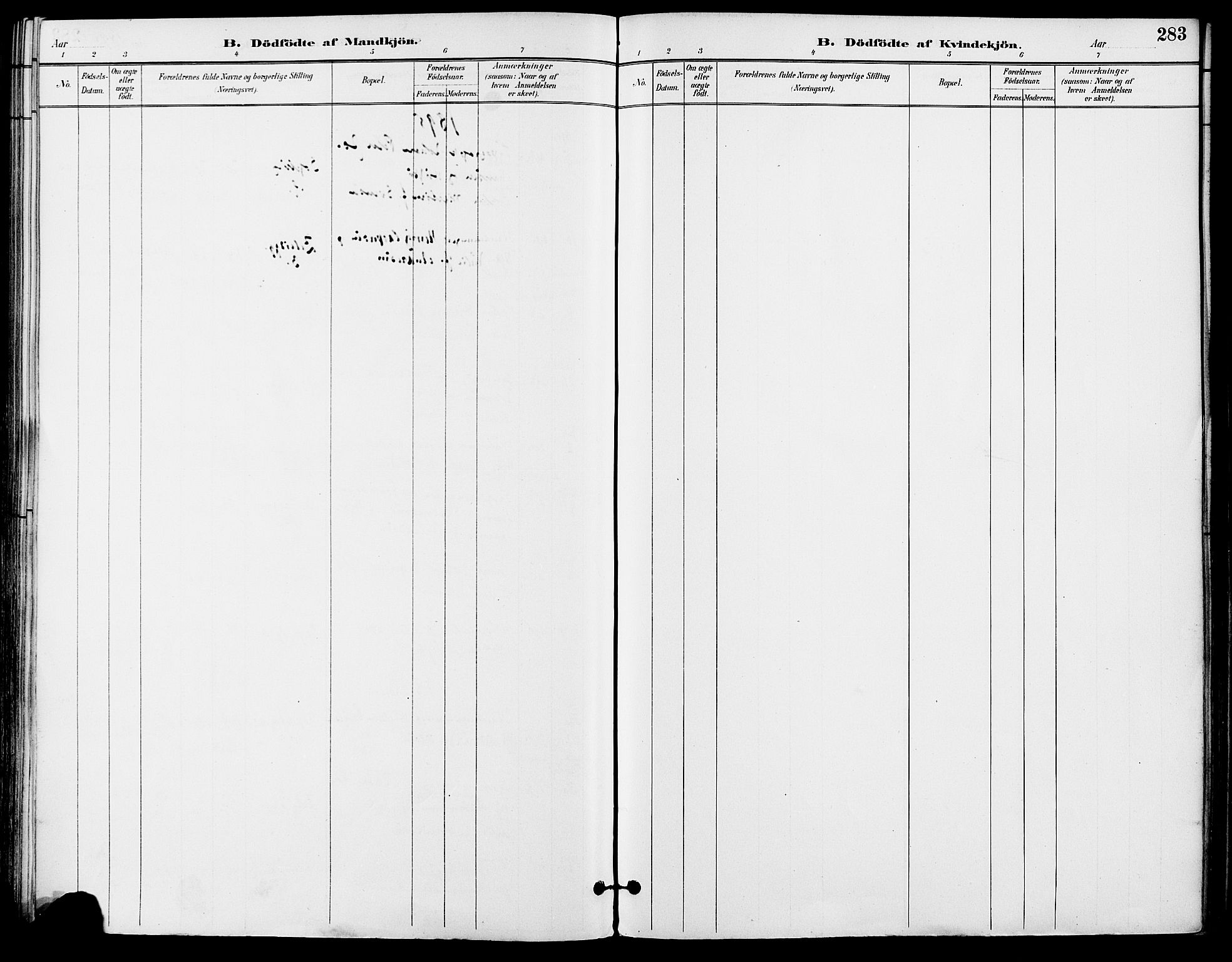 Gamle Aker prestekontor Kirkebøker, AV/SAO-A-10617a/F/L0008: Parish register (official) no. 8, 1887-1896, p. 283