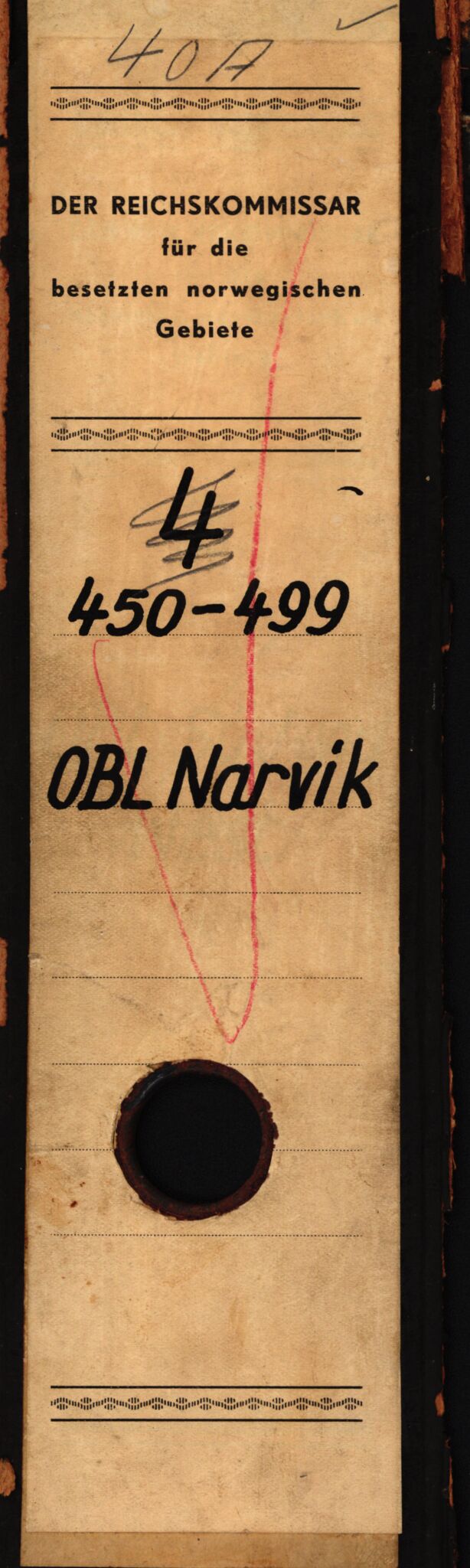 Tyske arkiver, Organisation Todt (OT), Einsatzgruppe Wiking, AV/RA-RAFA-2188/1/E/E6/E6a/L0008: 4. Oberbauleitung Narvik: Arkivkode 451-483, 1940-1945, p. 1