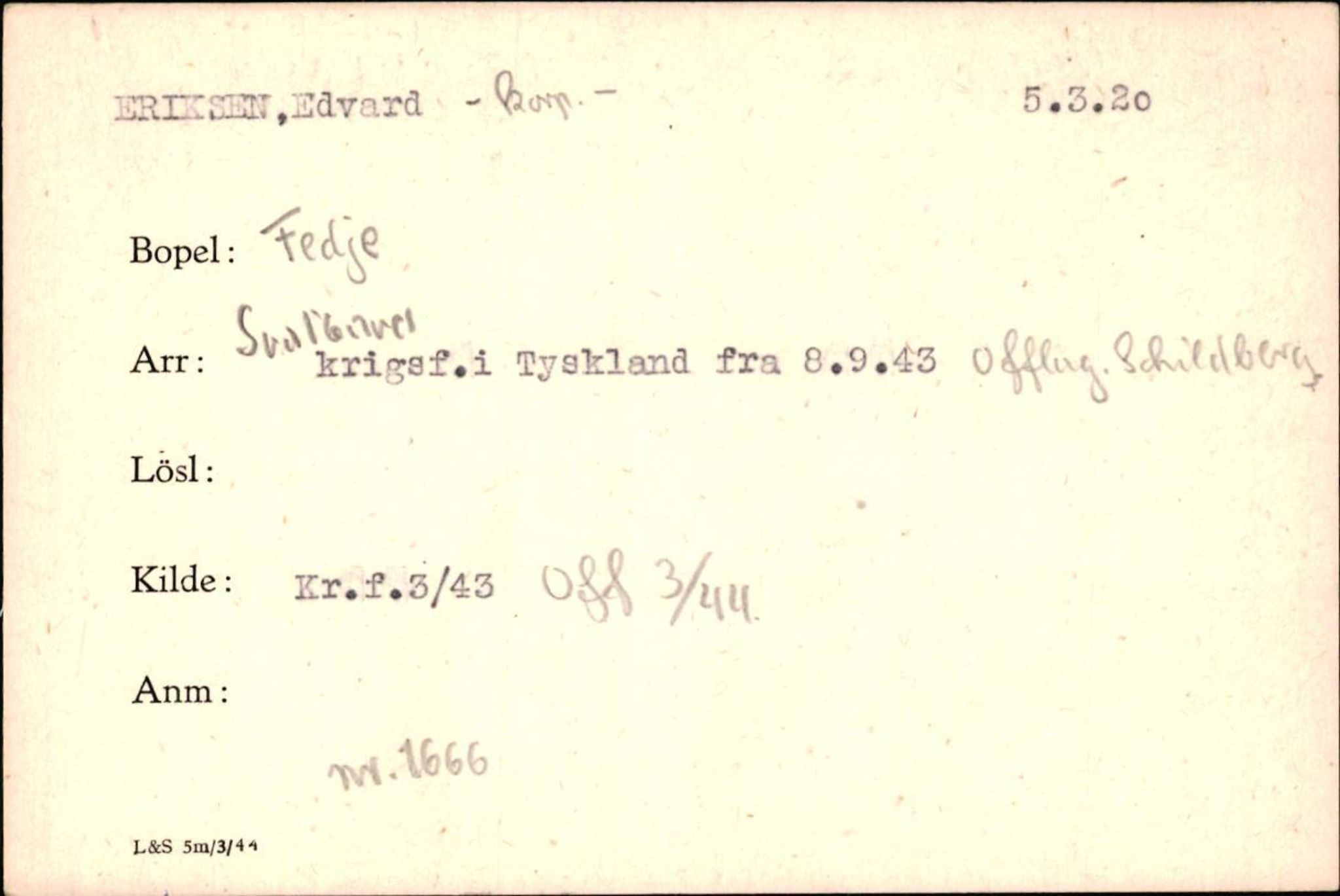 Forsvaret, Forsvarets krigshistoriske avdeling, AV/RA-RAFA-2017/Y/Yf/L0200: II-C-11-2102  -  Norske krigsfanger i Tyskland, 1940-1945, p. 246