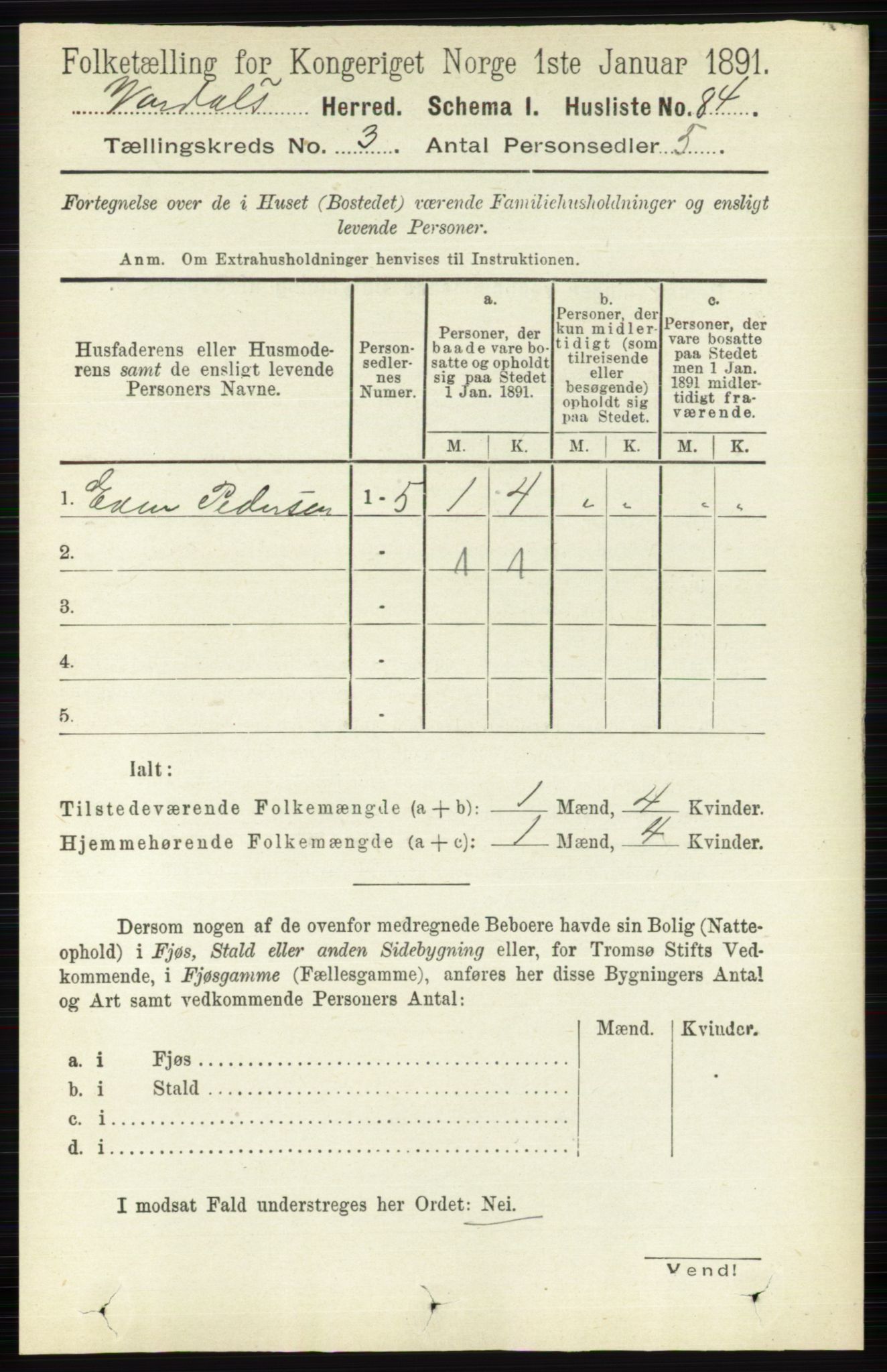 RA, 1891 census for 0527 Vardal, 1891, p. 970