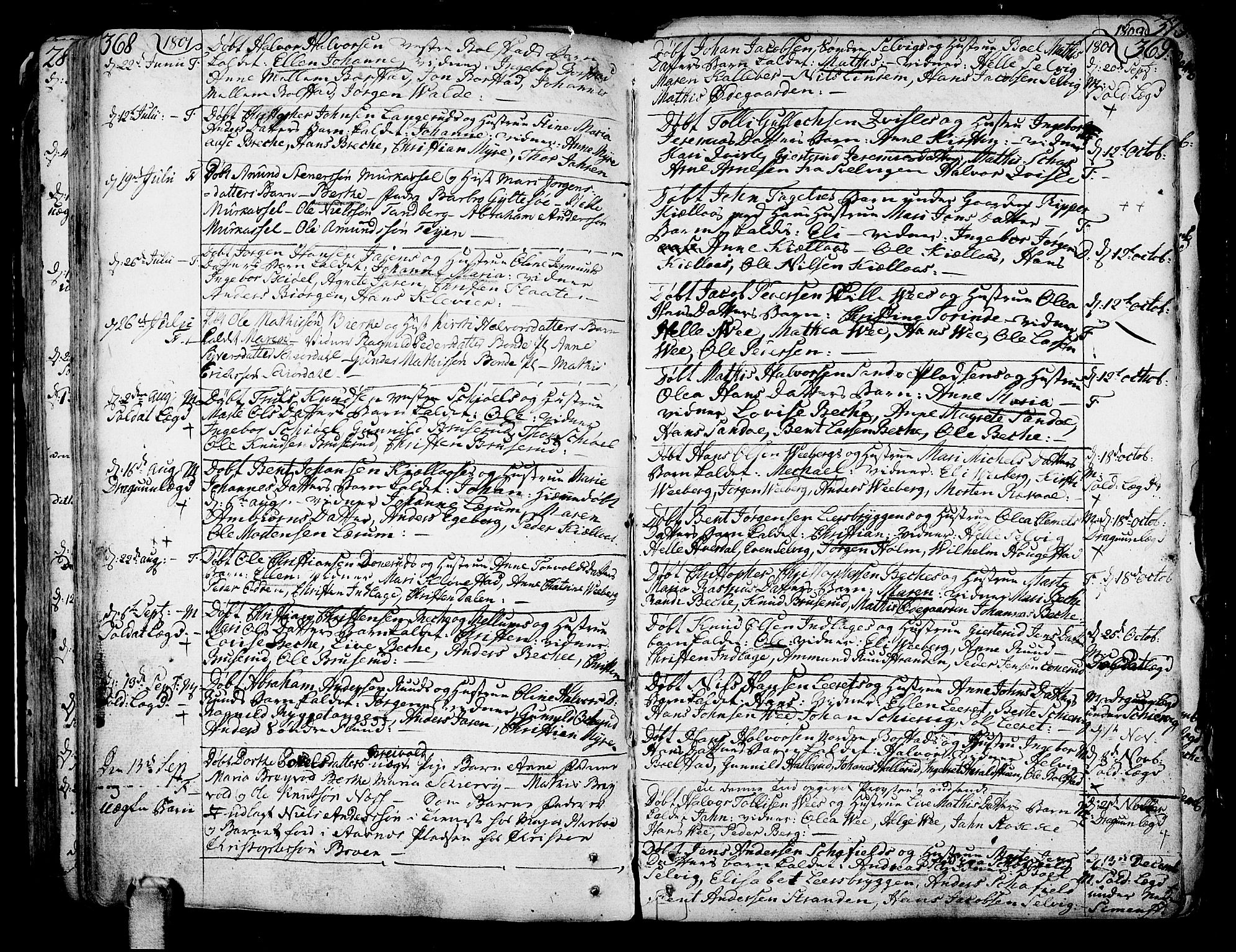 Sande Kirkebøker, AV/SAKO-A-53/F/Fa/L0001: Parish register (official) no. 1, 1753-1803, p. 368-369