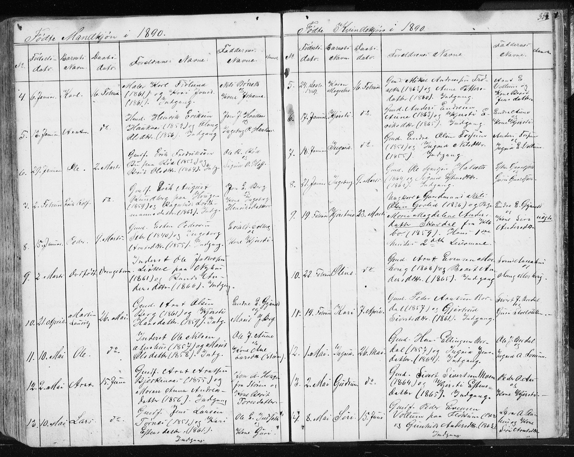 Ministerialprotokoller, klokkerbøker og fødselsregistre - Sør-Trøndelag, SAT/A-1456/689/L1043: Parish register (copy) no. 689C02, 1816-1892, p. 352