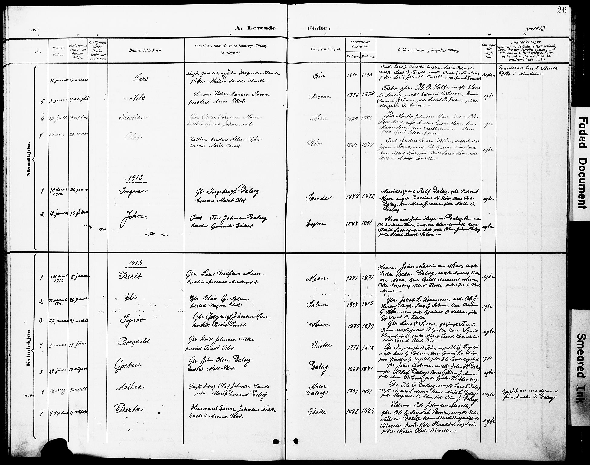 Ministerialprotokoller, klokkerbøker og fødselsregistre - Møre og Romsdal, SAT/A-1454/597/L1065: Parish register (copy) no. 597C02, 1899-1930, p. 26