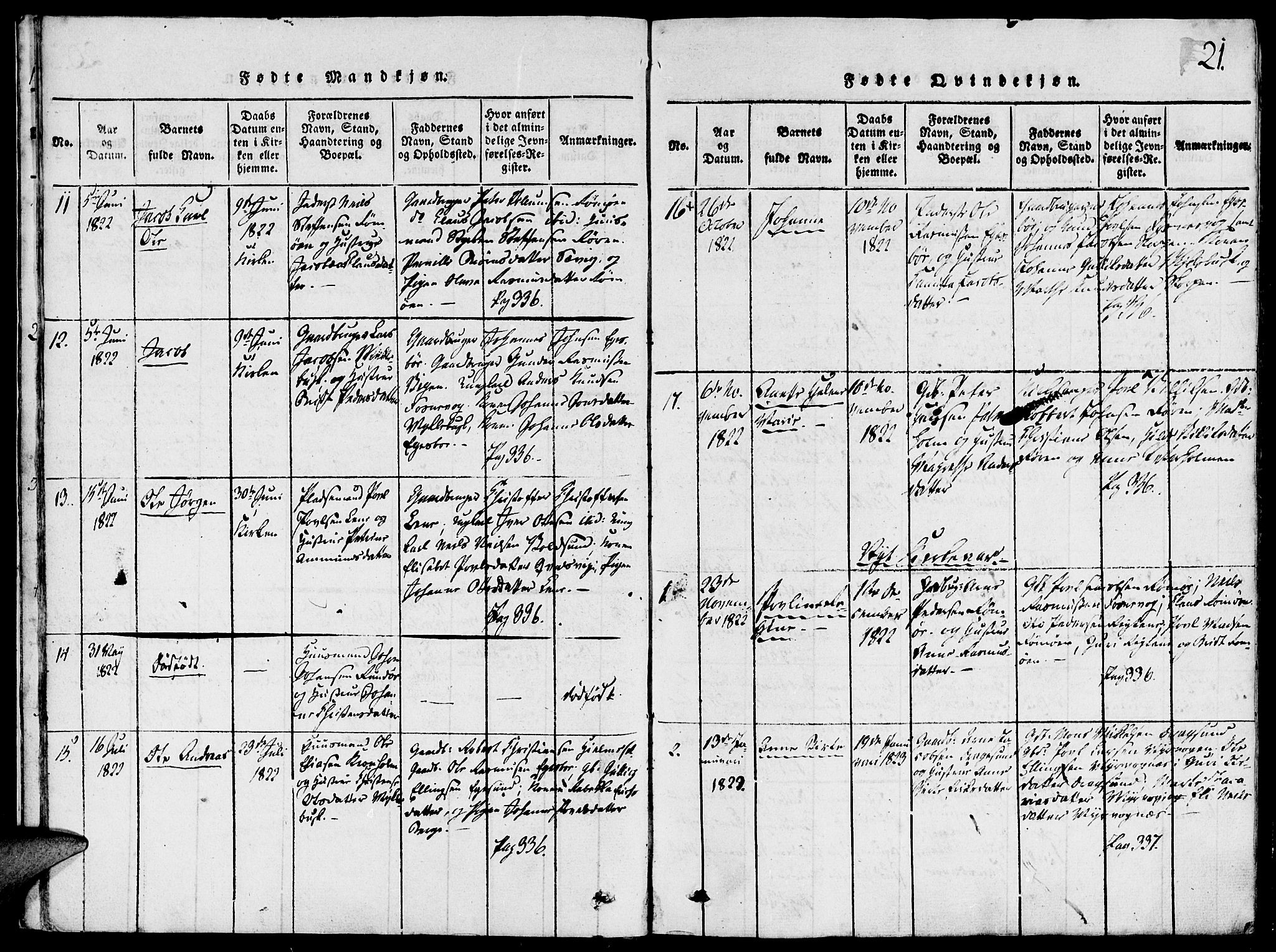 Ministerialprotokoller, klokkerbøker og fødselsregistre - Møre og Romsdal, AV/SAT-A-1454/507/L0069: Parish register (official) no. 507A04, 1816-1841, p. 21