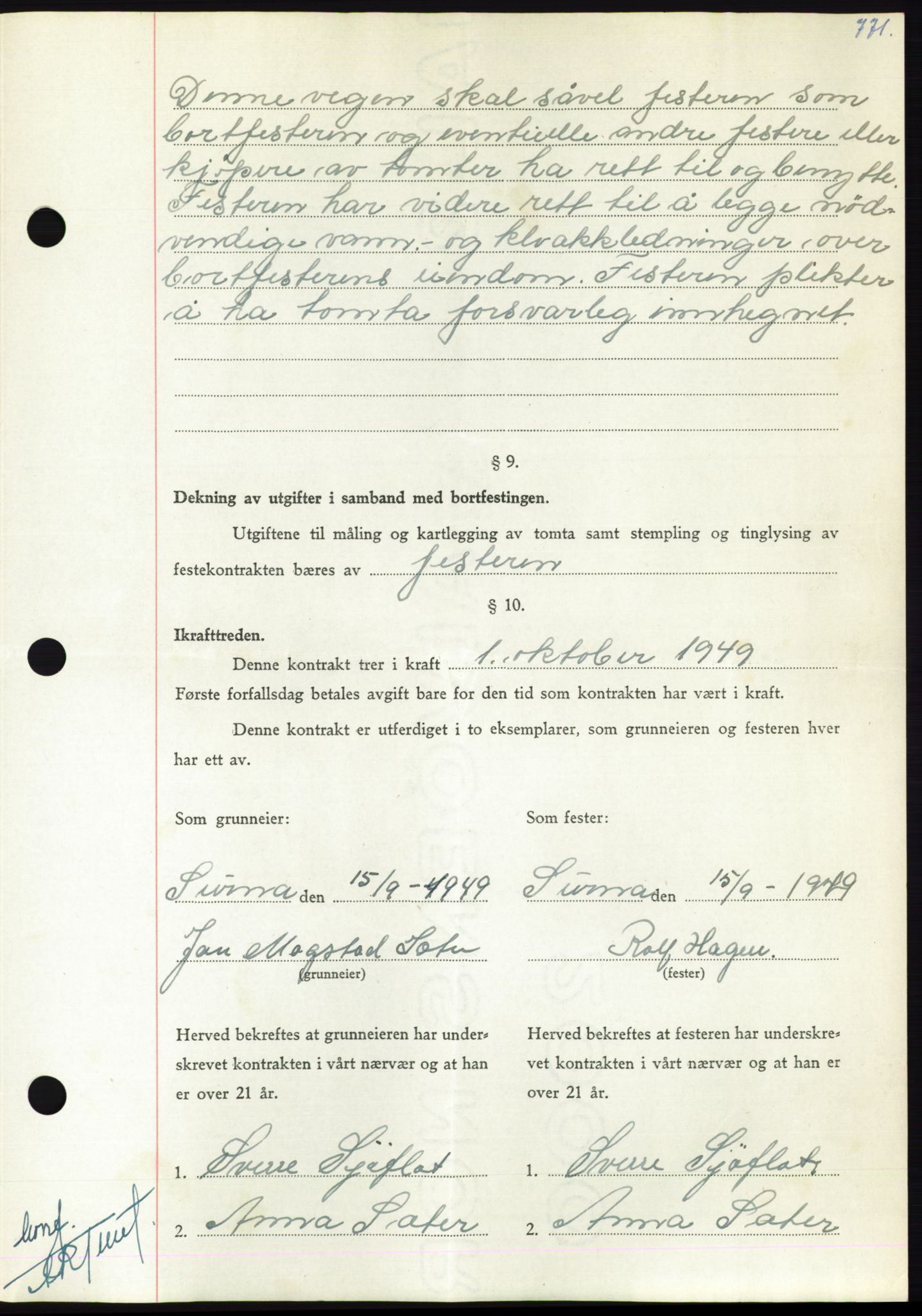 Nordmøre sorenskriveri, AV/SAT-A-4132/1/2/2Ca: Mortgage book no. B102, 1949-1949, Diary no: : 2778/1949