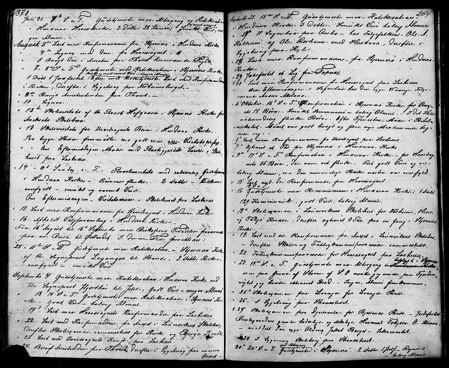 Nedstrand sokneprestkontor, SAST/A-101841/01/IV: Parish register (official) no. A 10, 1861-1887, p. 264