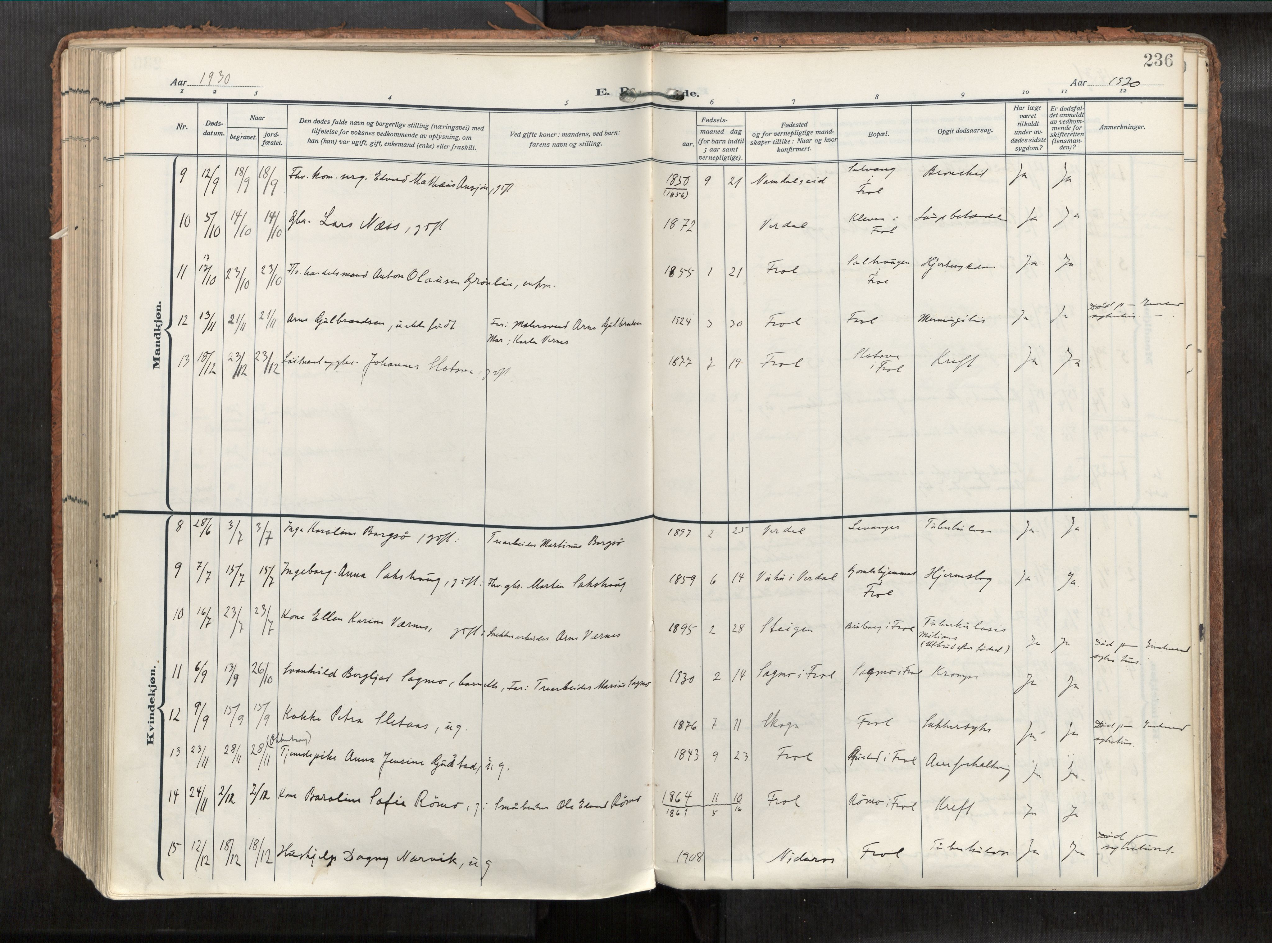 Levanger sokneprestkontor, SAT/A-1301/2/H/Haa/L0002: Parish register (official) no. 2, 1912-1935, p. 236
