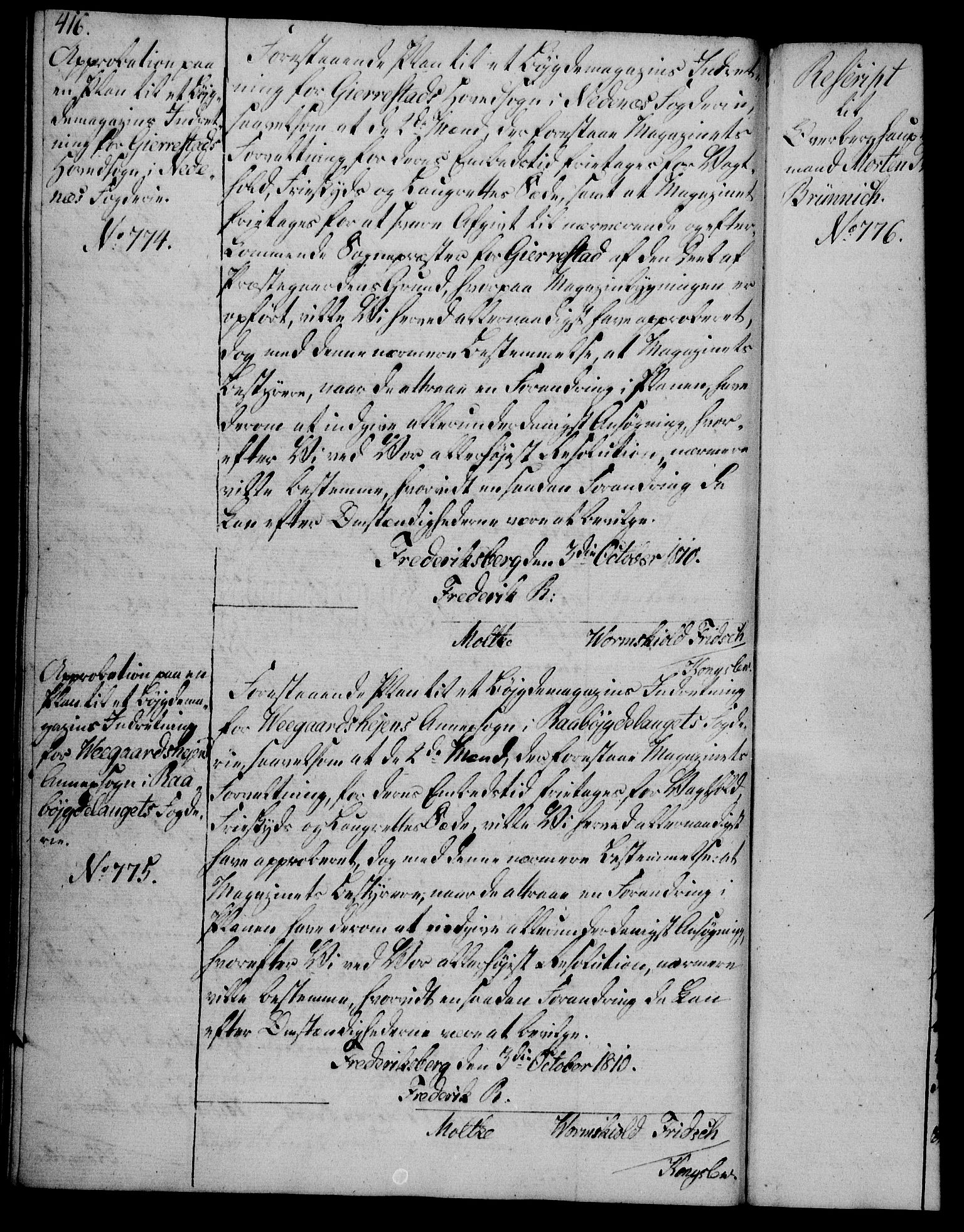 Rentekammeret, Kammerkanselliet, RA/EA-3111/G/Gg/Gga/L0019: Norsk ekspedisjonsprotokoll med register (merket RK 53.19), 1807-1810, p. 416