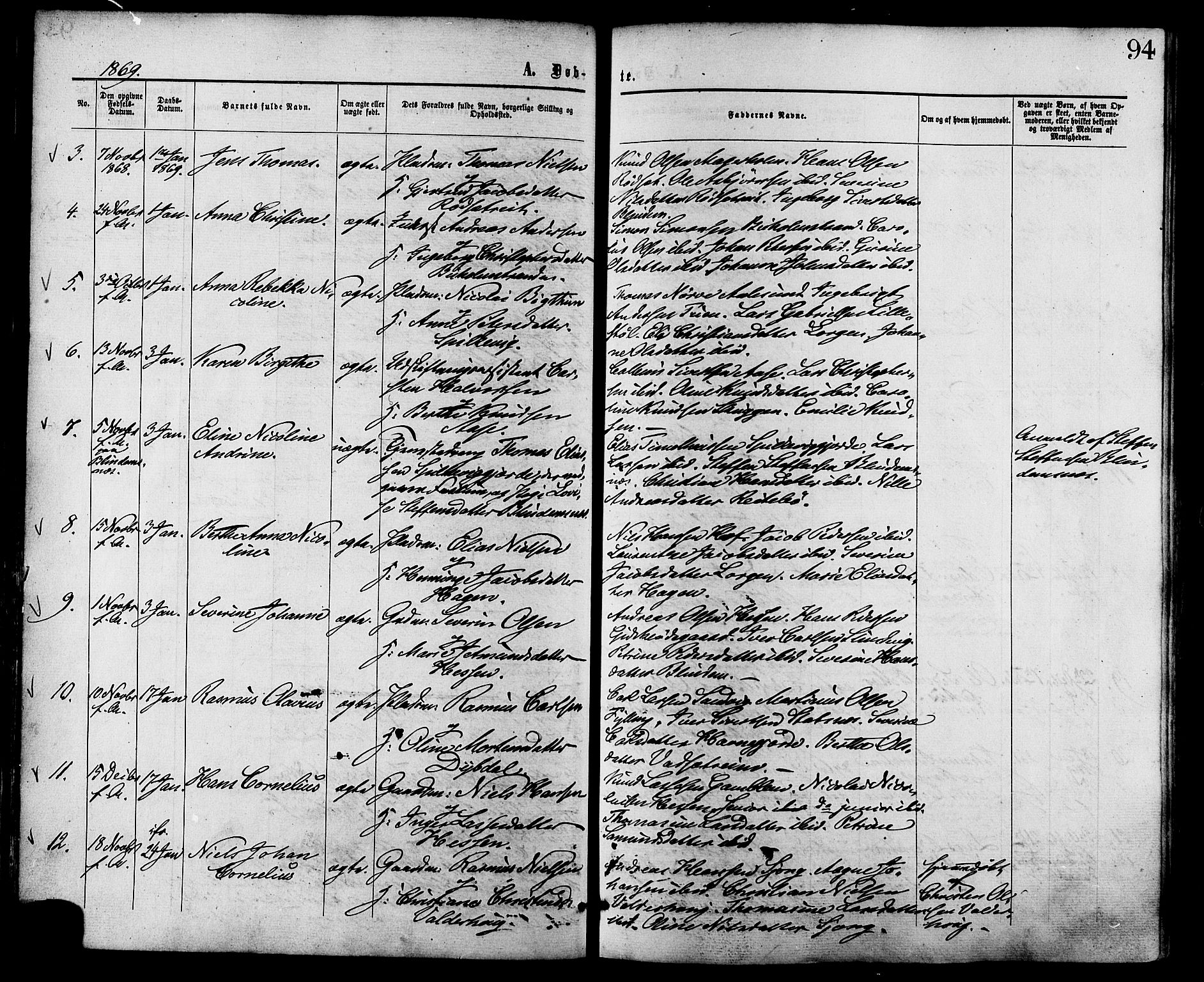 Ministerialprotokoller, klokkerbøker og fødselsregistre - Møre og Romsdal, AV/SAT-A-1454/528/L0399: Parish register (official) no. 528A10, 1864-1879, p. 94