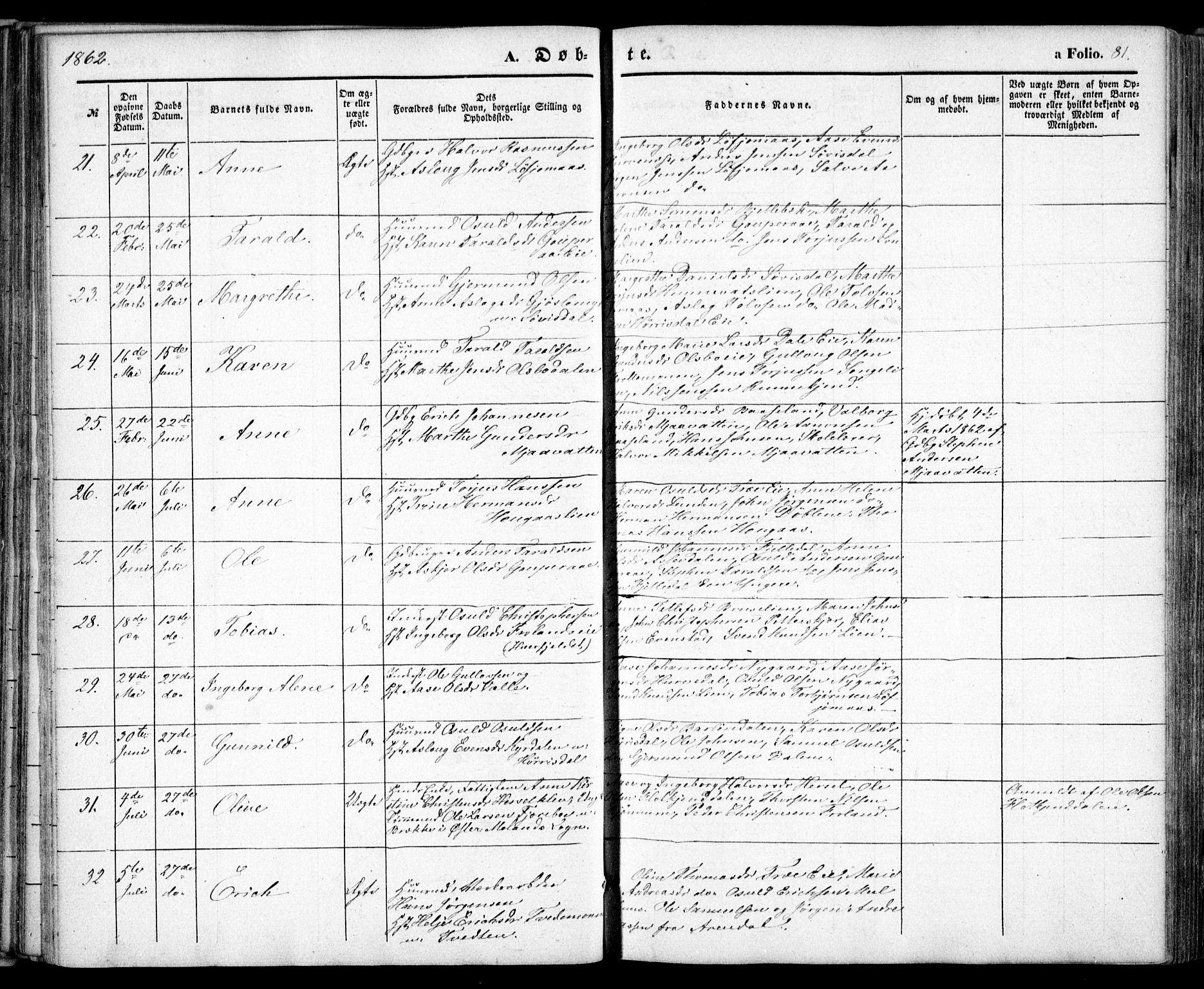 Froland sokneprestkontor, AV/SAK-1111-0013/F/Fa/L0002: Parish register (official) no. A 2, 1845-1863, p. 81