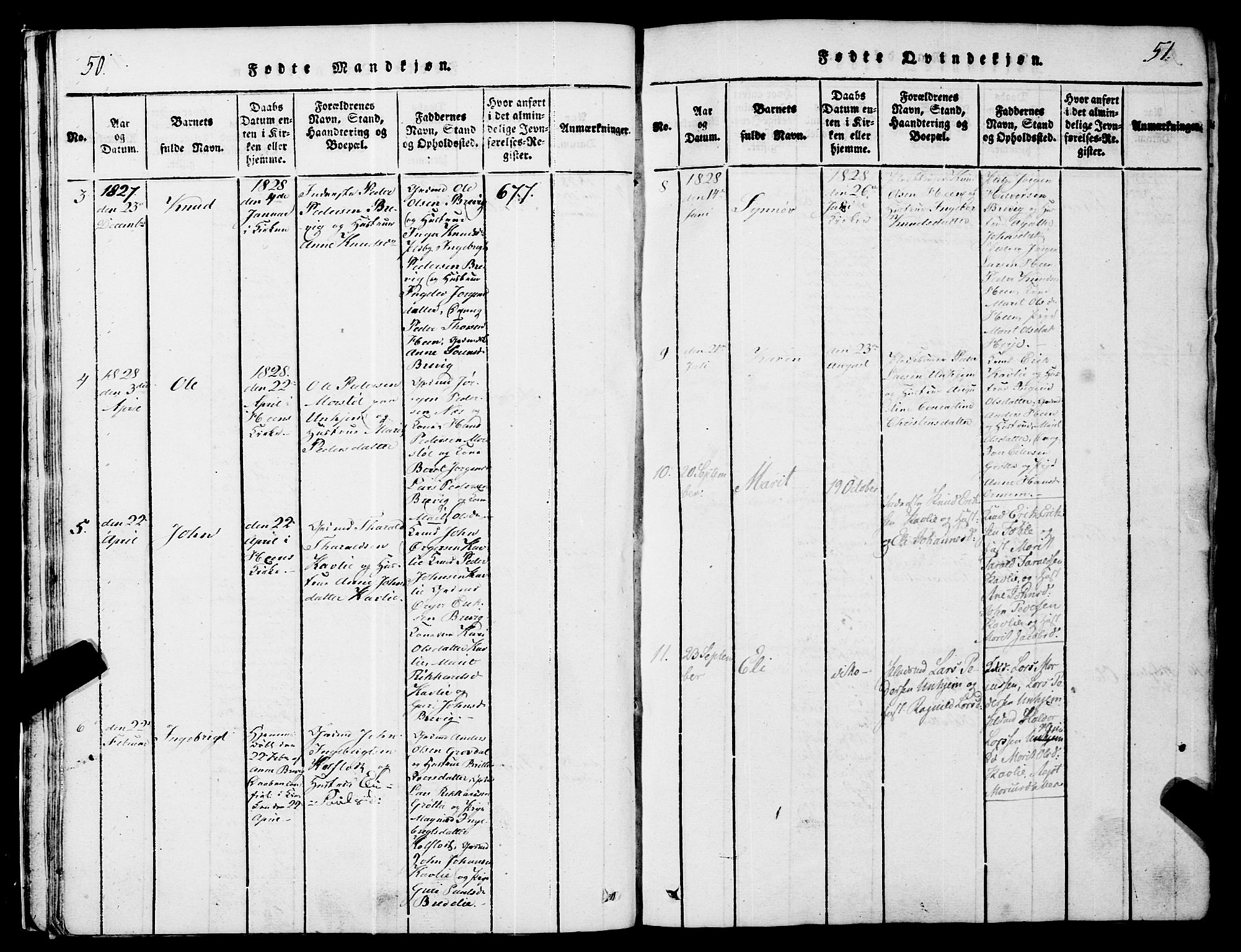 Ministerialprotokoller, klokkerbøker og fødselsregistre - Møre og Romsdal, AV/SAT-A-1454/545/L0585: Parish register (official) no. 545A01, 1818-1853, p. 50-51