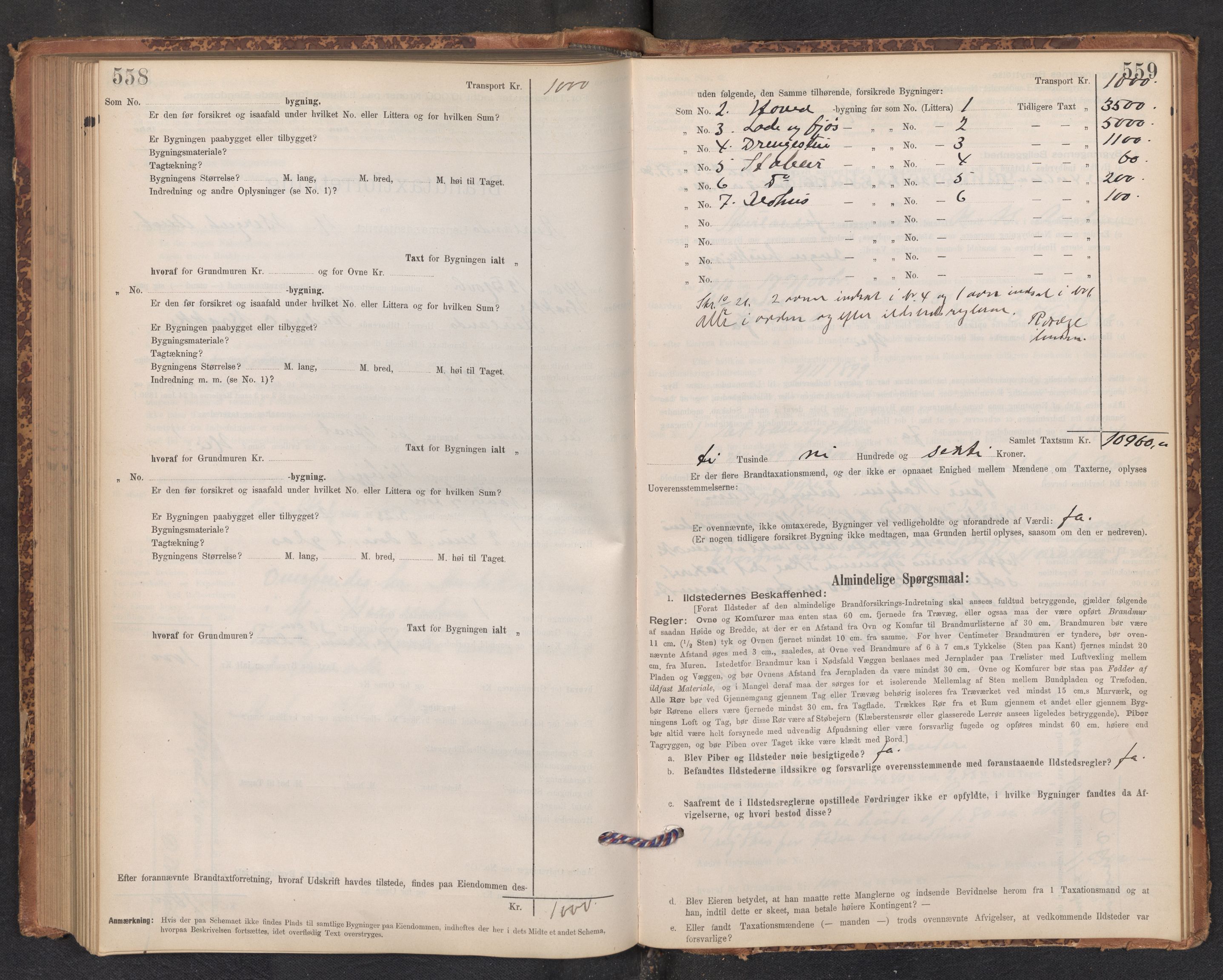 Lensmannen i Aurland, AV/SAB-A-26401/0012/L0004: Branntakstprotokoll, skjematakst, 1895-1911, p. 558-559