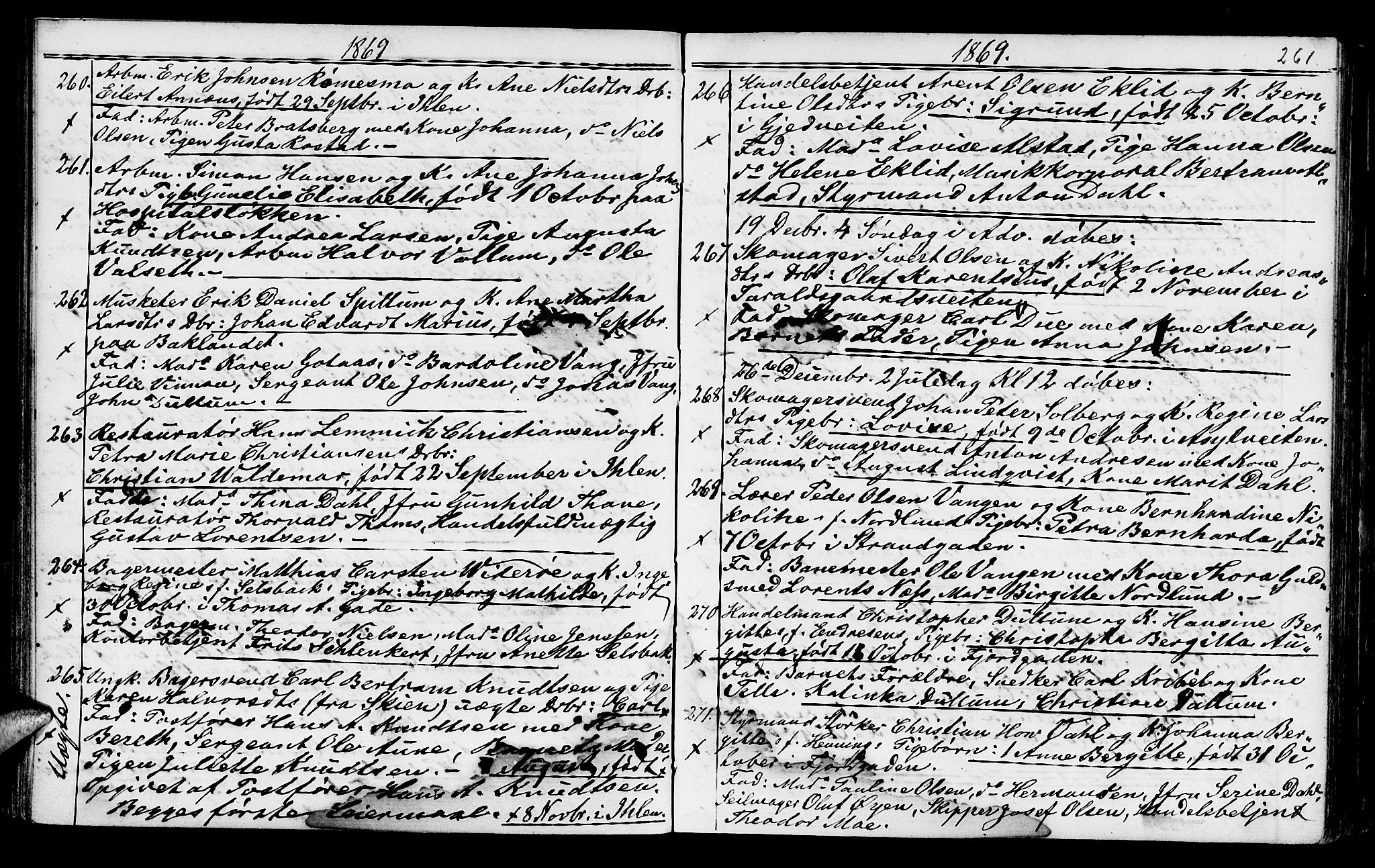 Ministerialprotokoller, klokkerbøker og fødselsregistre - Sør-Trøndelag, SAT/A-1456/602/L0140: Parish register (copy) no. 602C08, 1864-1872, p. 260-261