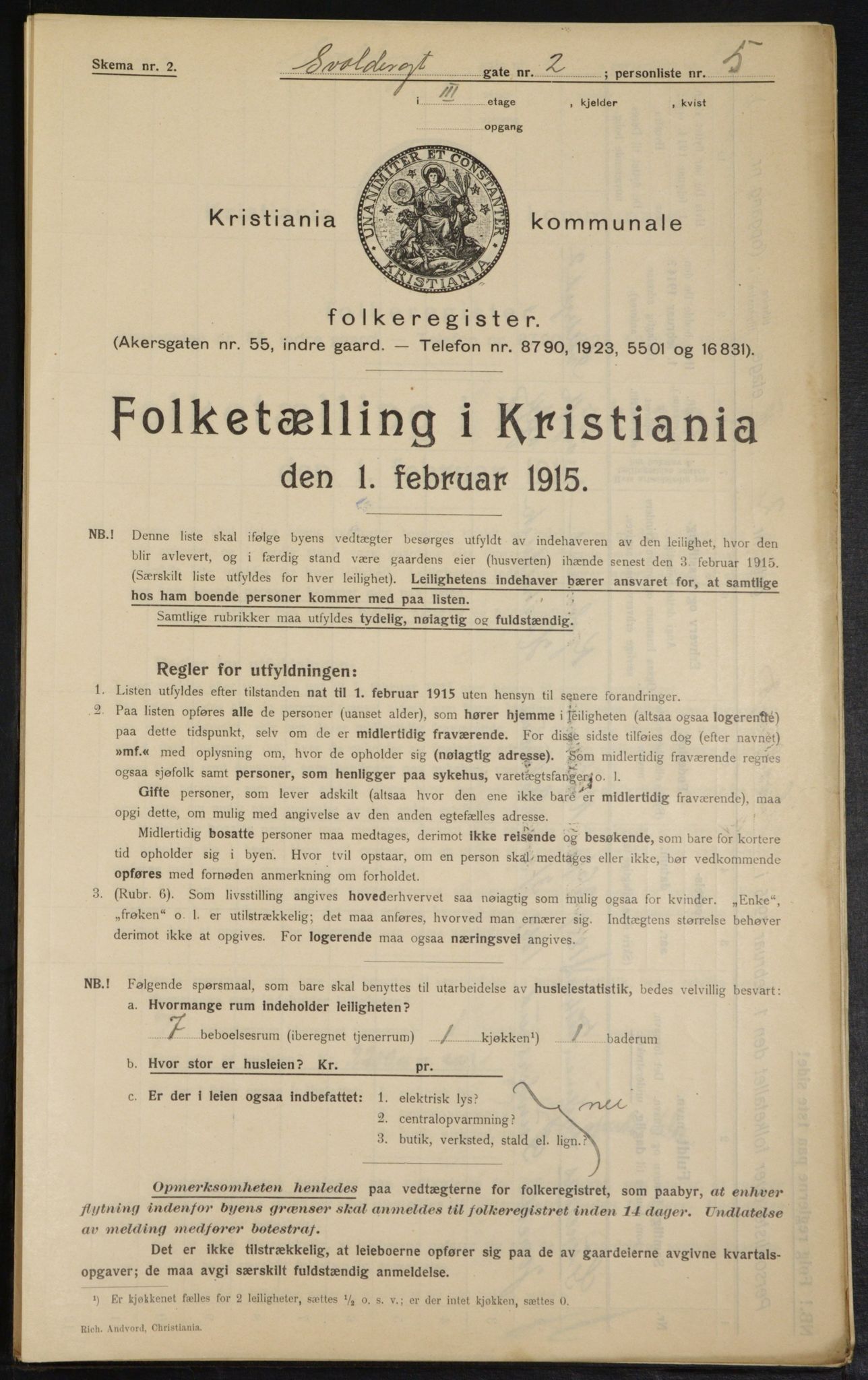 OBA, Municipal Census 1915 for Kristiania, 1915, p. 106487