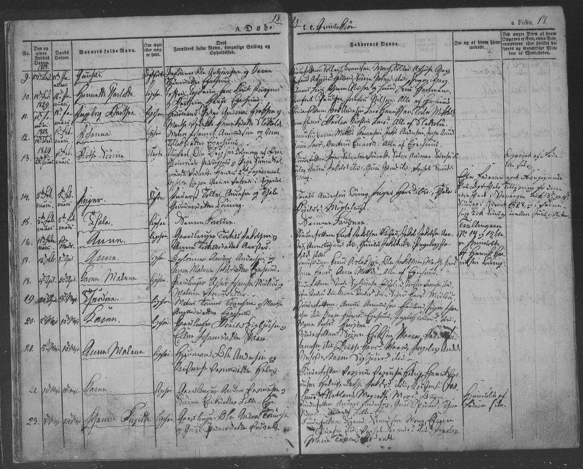 Eigersund sokneprestkontor, AV/SAST-A-101807/S08/L0009: Parish register (official) no. A 9, 1827-1850, p. 17