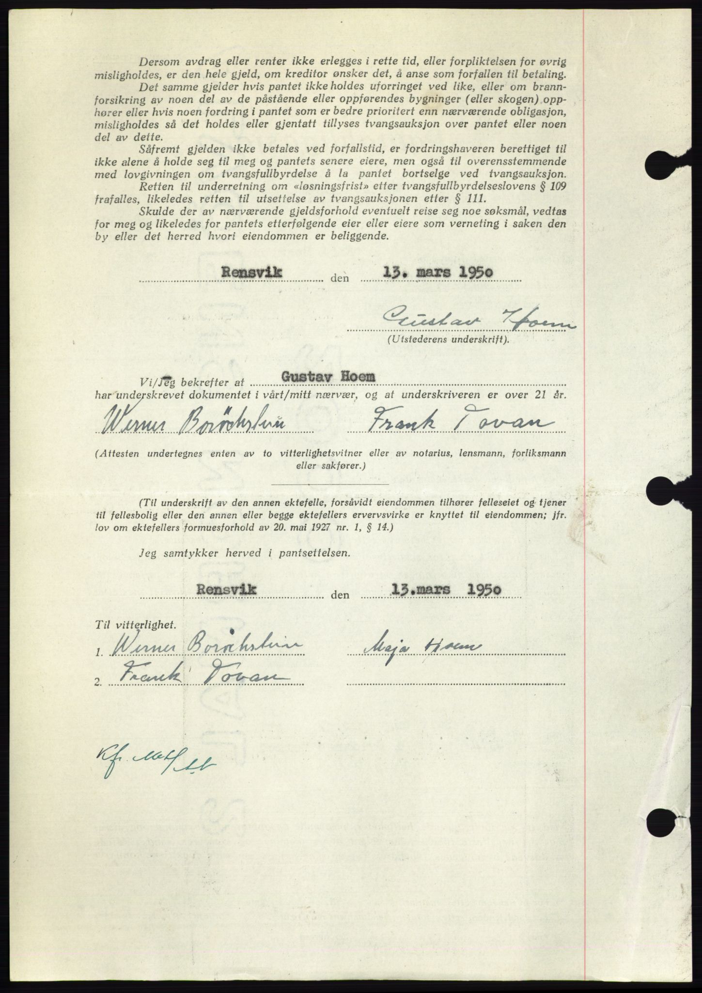 Nordmøre sorenskriveri, AV/SAT-A-4132/1/2/2Ca: Mortgage book no. B104, 1950-1950, Diary no: : 1463/1950