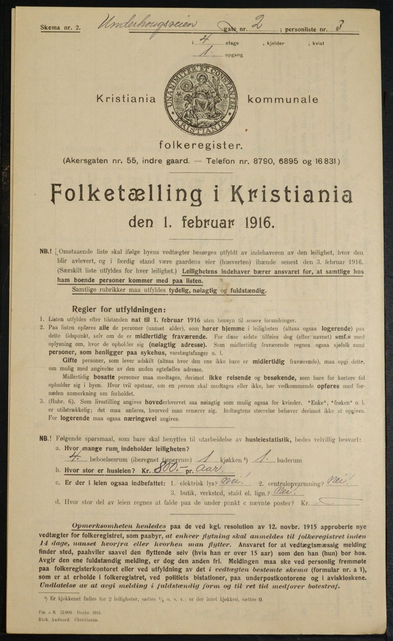 OBA, Municipal Census 1916 for Kristiania, 1916, p. 123507