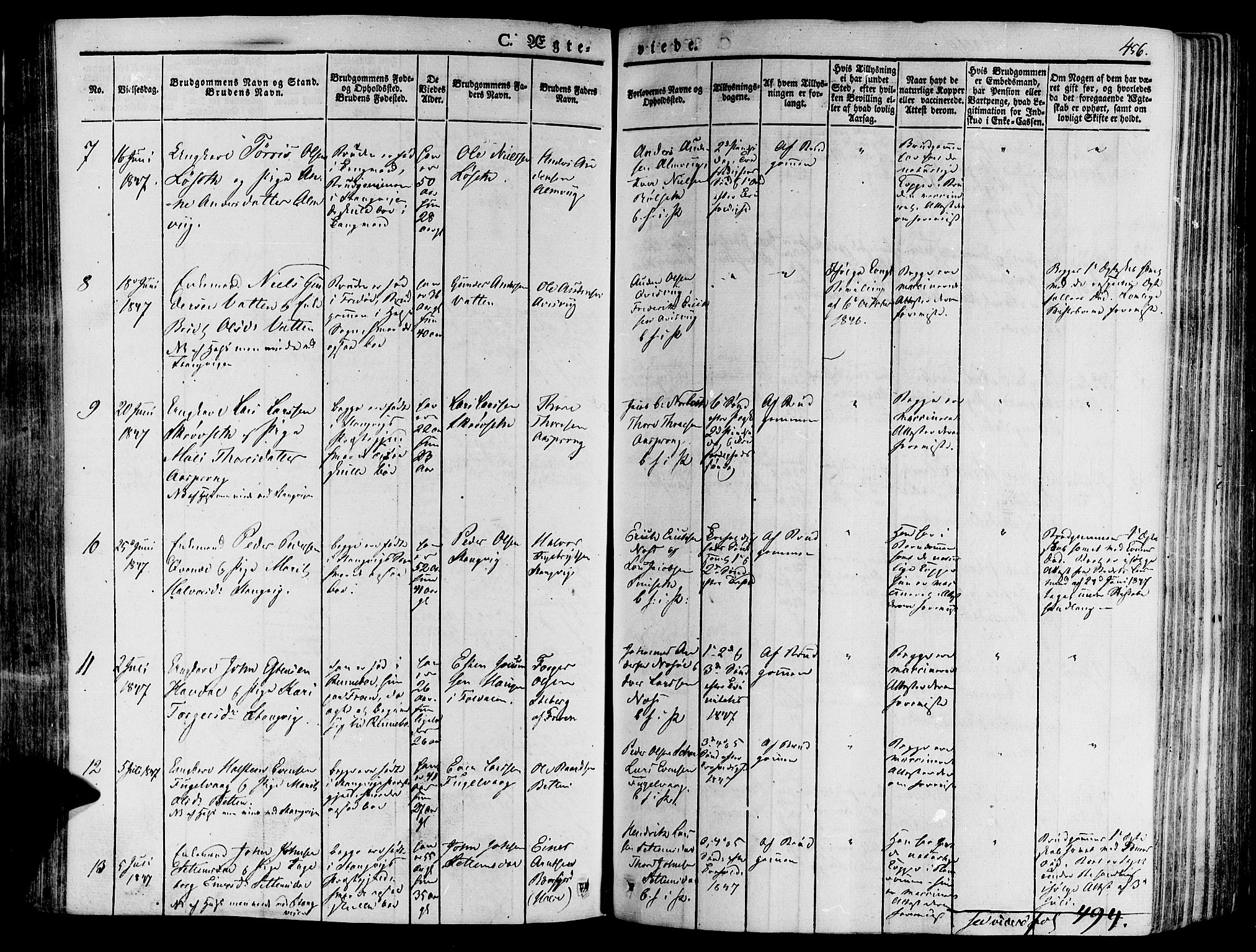 Ministerialprotokoller, klokkerbøker og fødselsregistre - Møre og Romsdal, AV/SAT-A-1454/592/L1024: Parish register (official) no. 592A03 /1, 1831-1849, p. 456