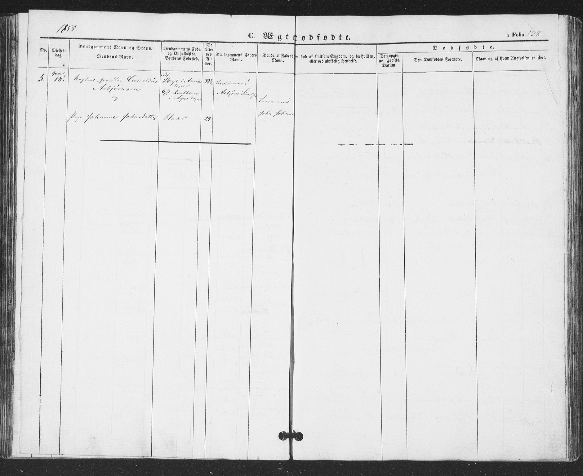 Hå sokneprestkontor, AV/SAST-A-101801/001/30BA/L0007: Parish register (official) no. A 6, 1842-1855, p. 128