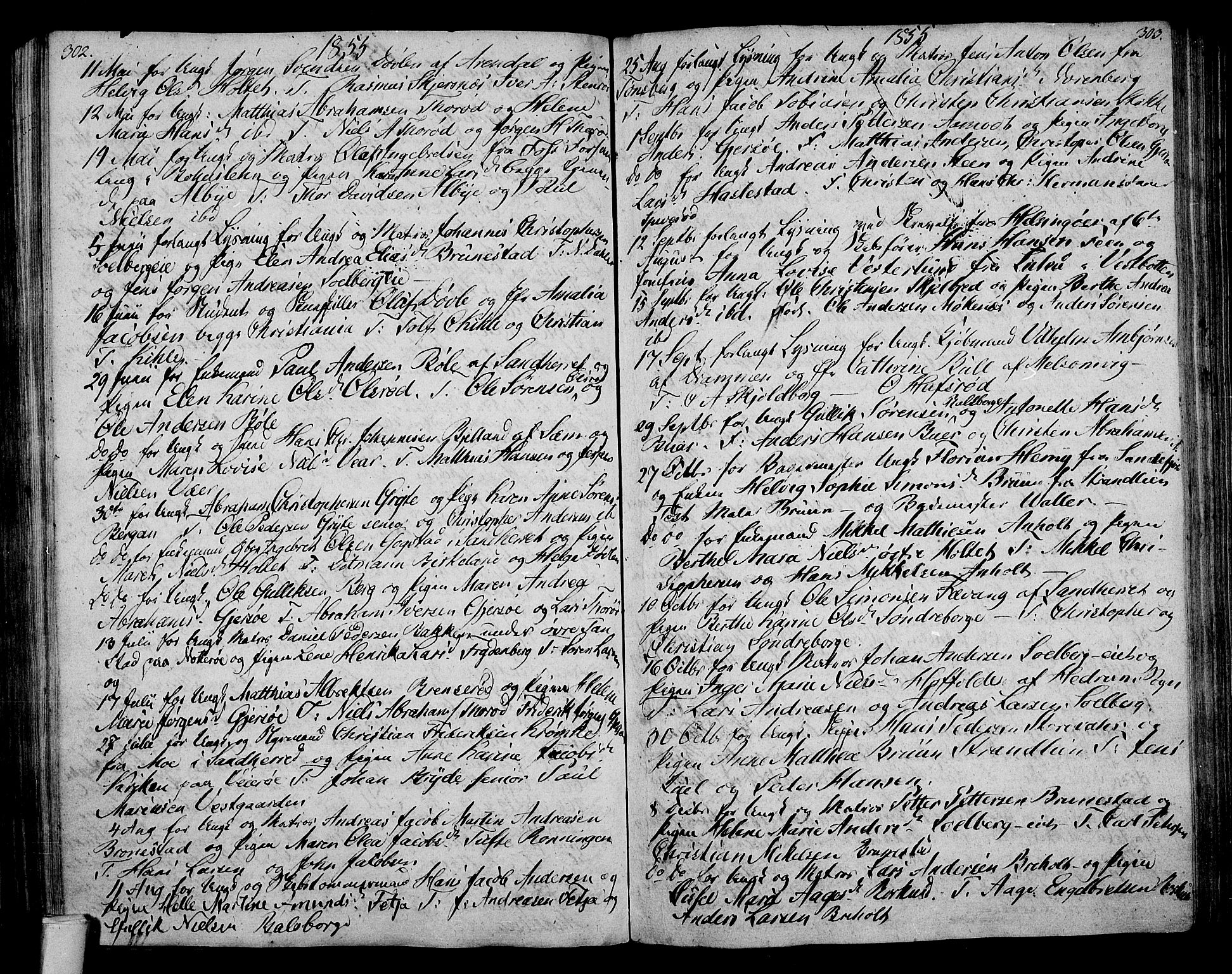 Stokke kirkebøker, SAKO/A-320/F/Fa/L0004: Parish register (official) no. I 4, 1804-1815, p. 302-303