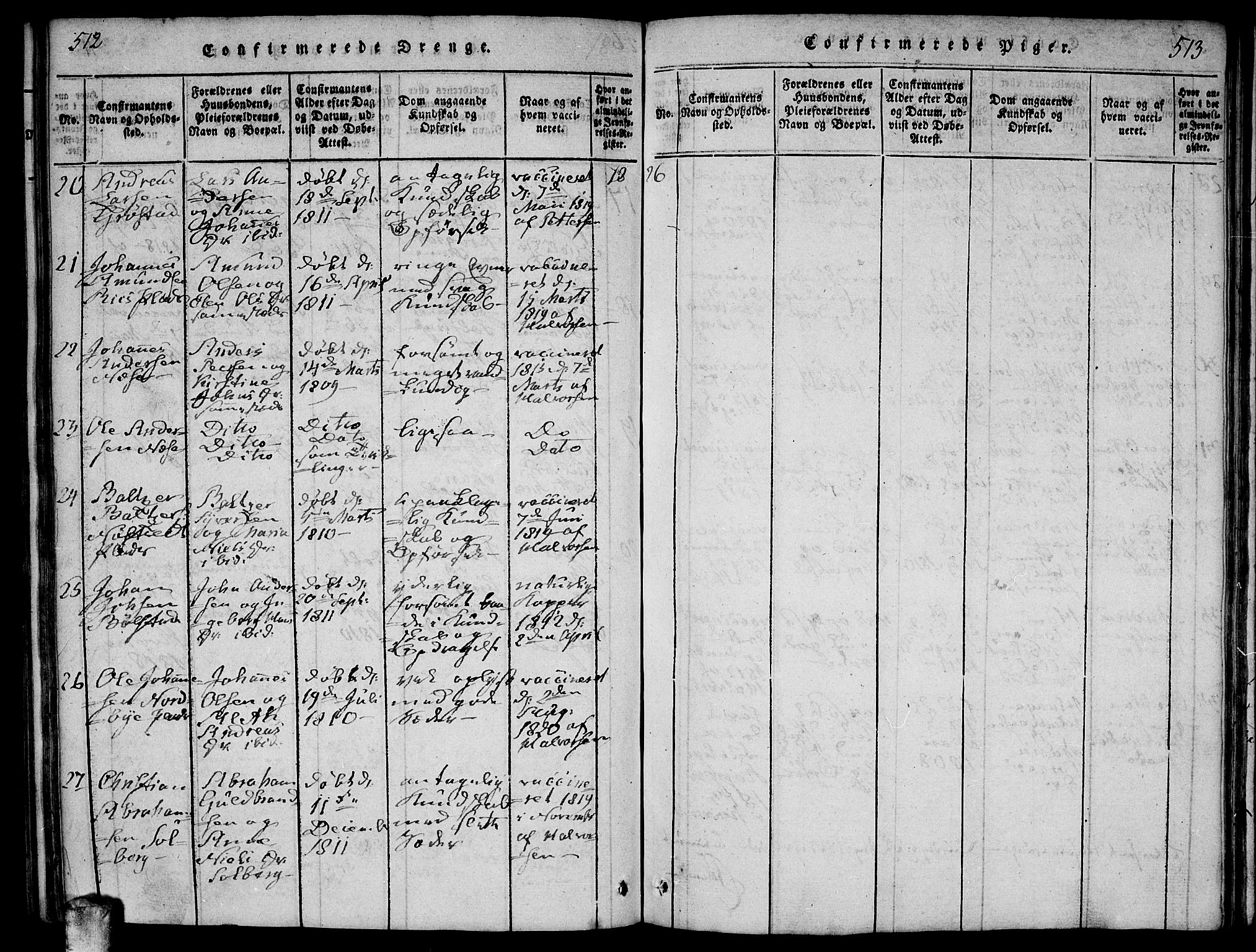 Ås prestekontor Kirkebøker, AV/SAO-A-10894/F/Fa/L0004: Parish register (official) no. I 4, 1818-1826, p. 512-513