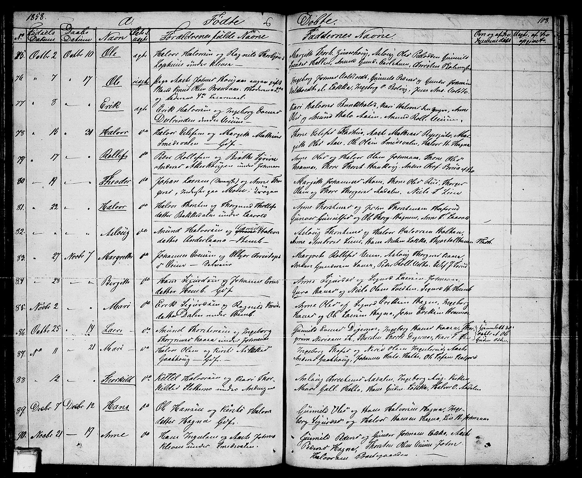 Sauherad kirkebøker, SAKO/A-298/G/Ga/L0002: Parish register (copy) no. I 2, 1842-1866, p. 103