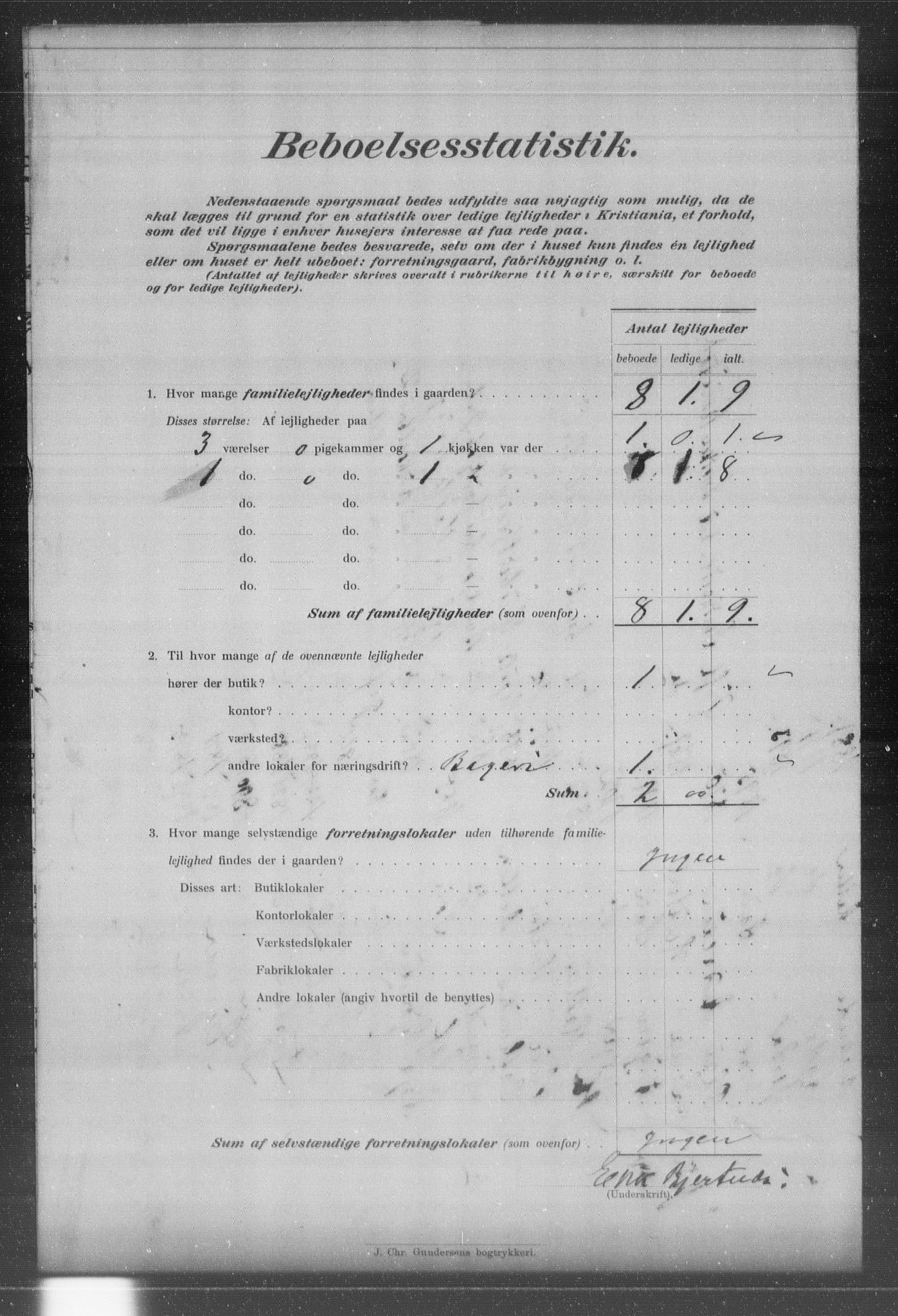 OBA, Municipal Census 1903 for Kristiania, 1903, p. 19016