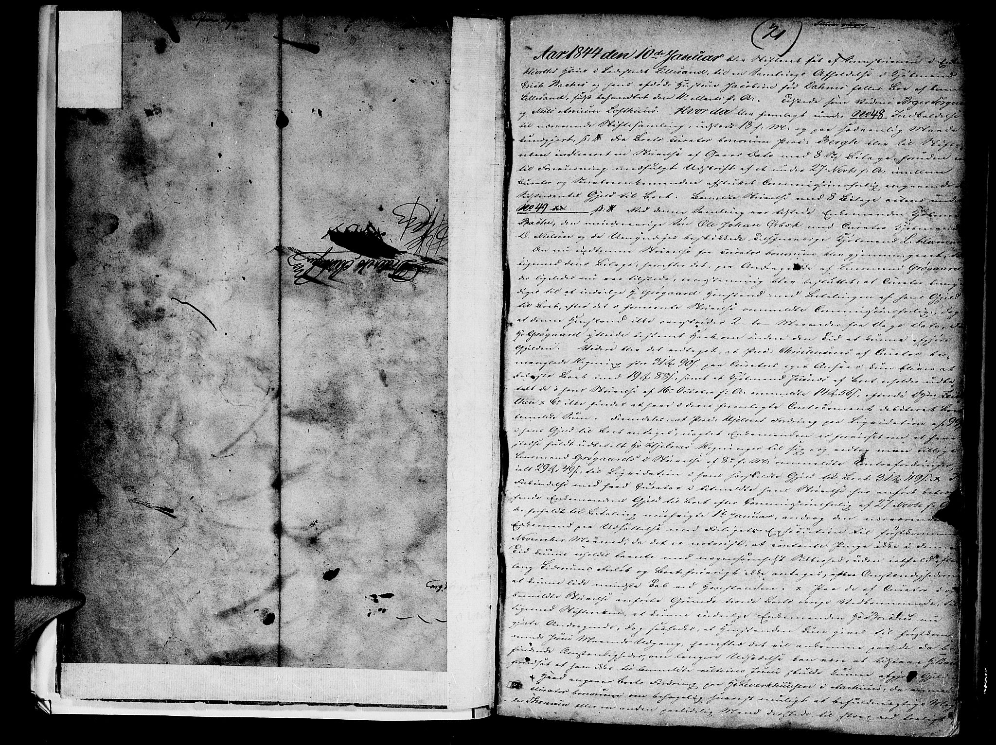Vestre Nedenes/Sand sorenskriveri, AV/SAK-1221-0010/H/Hc/L0004: Skifteforhandlingsprotokoll nr. 2, 1844-1856, p. 0b-1a