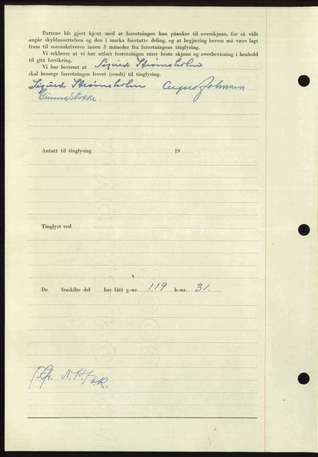 Nordmøre sorenskriveri, AV/SAT-A-4132/1/2/2Ca: Mortgage book no. A107, 1947-1948, Diary no: : 2935/1947