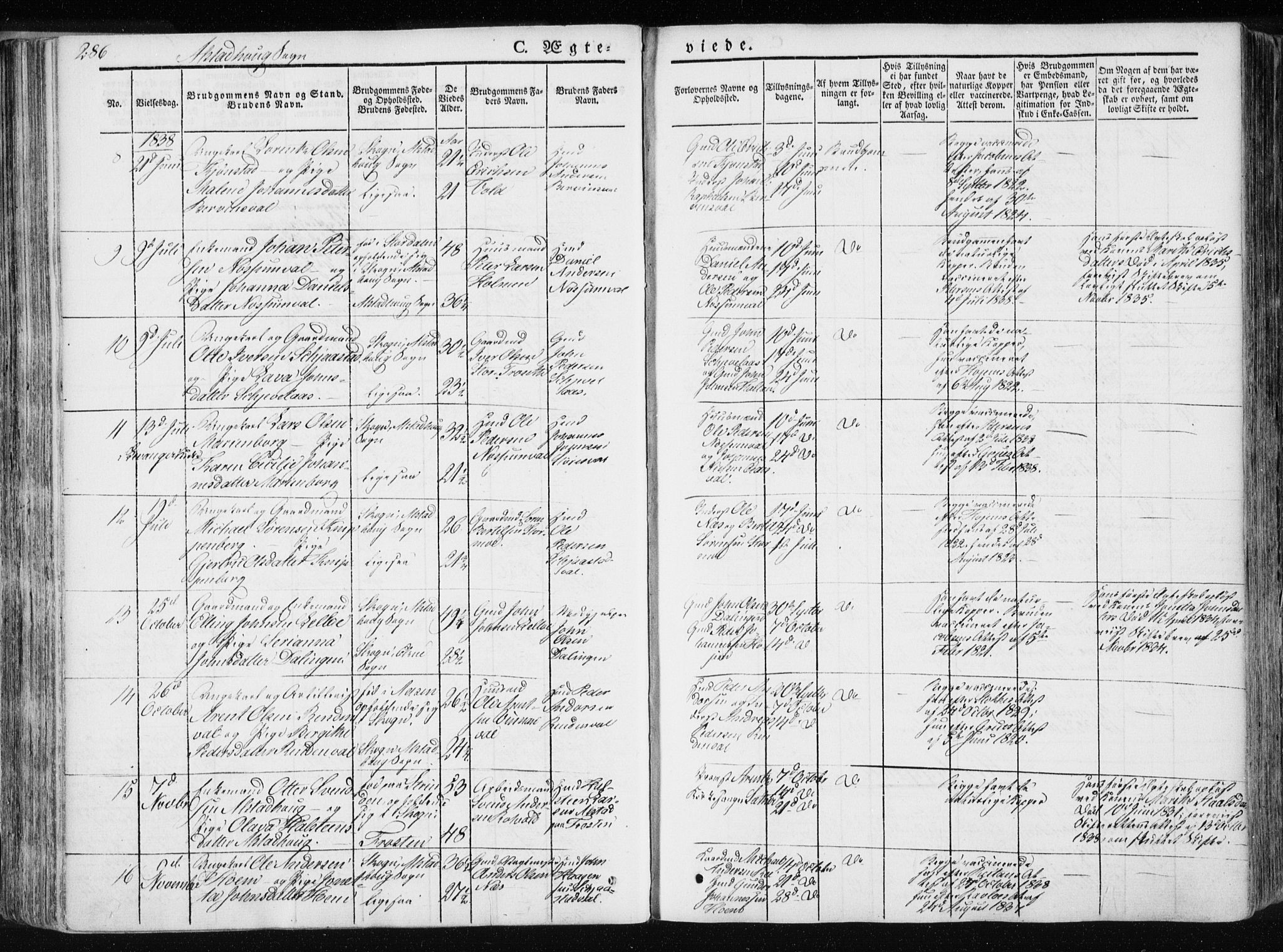 Ministerialprotokoller, klokkerbøker og fødselsregistre - Nord-Trøndelag, SAT/A-1458/717/L0154: Parish register (official) no. 717A06 /1, 1836-1849, p. 286