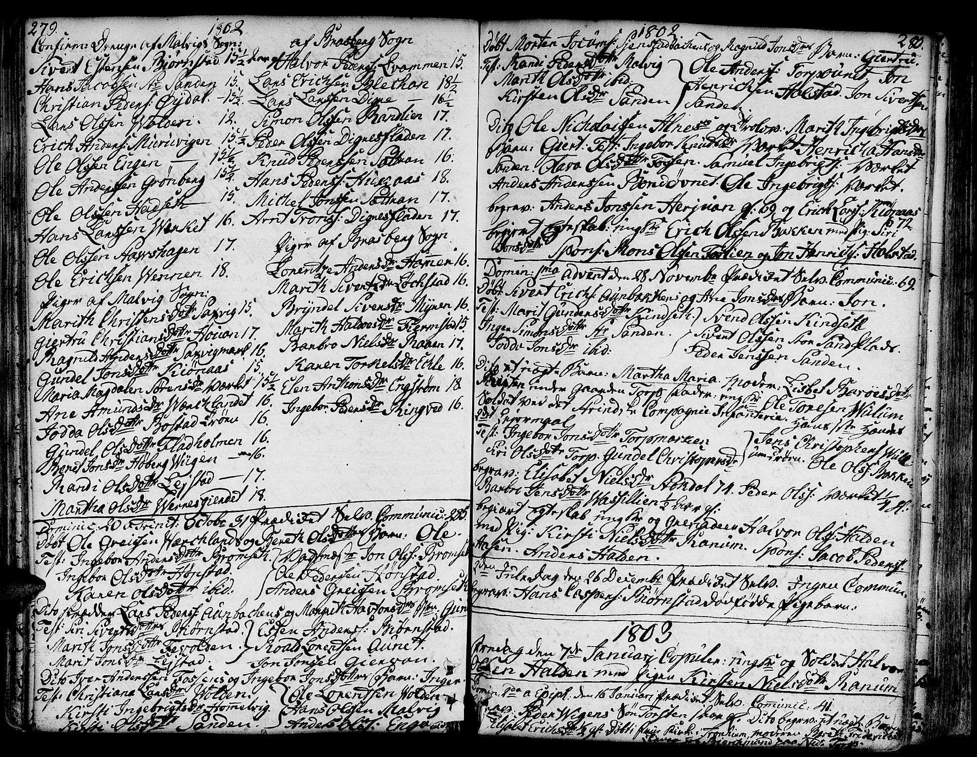 Ministerialprotokoller, klokkerbøker og fødselsregistre - Sør-Trøndelag, SAT/A-1456/606/L0281: Parish register (official) no. 606A02 /2, 1781-1817, p. 279-280