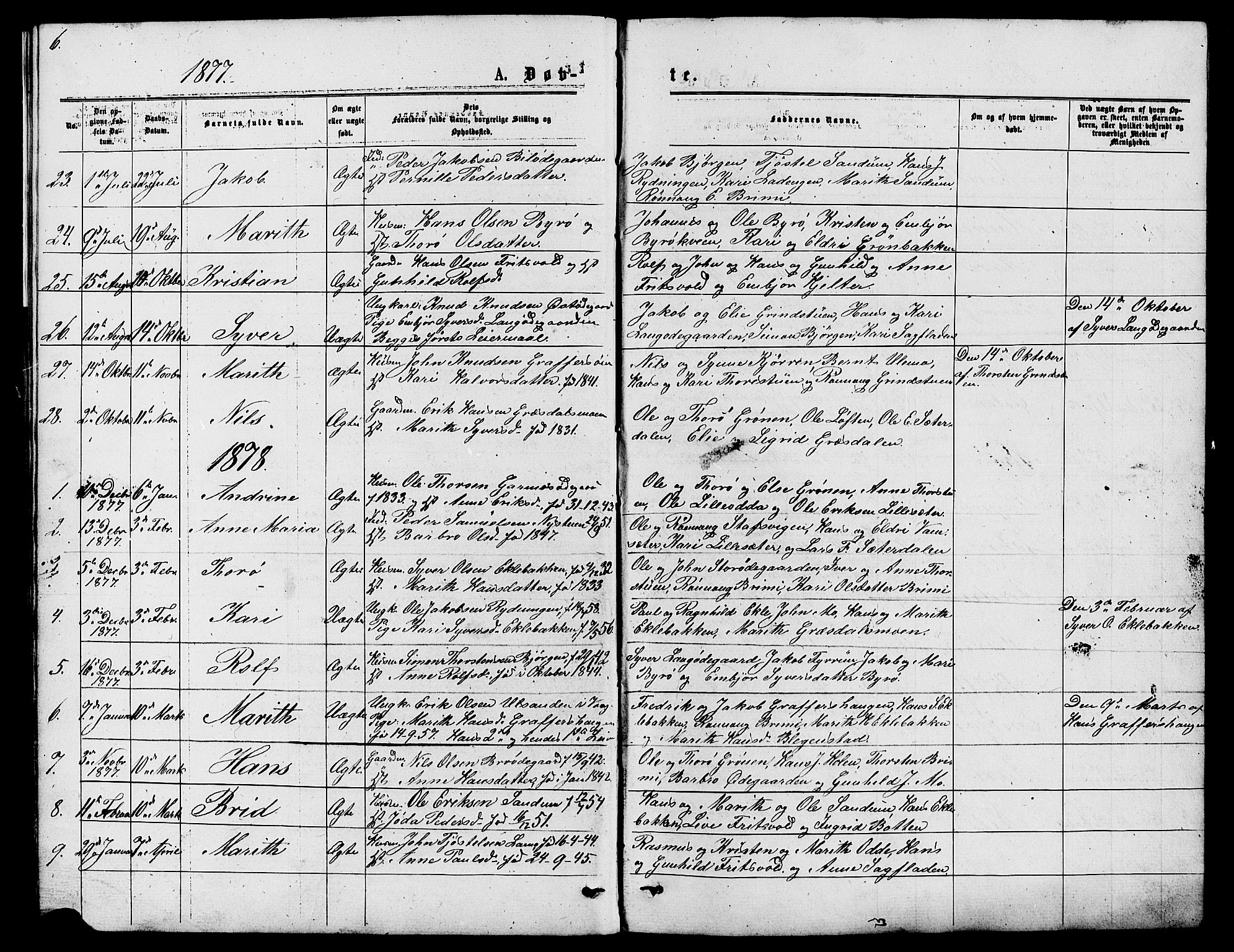 Lom prestekontor, SAH/PREST-070/L/L0005: Parish register (copy) no. 5, 1876-1901, p. 6-7