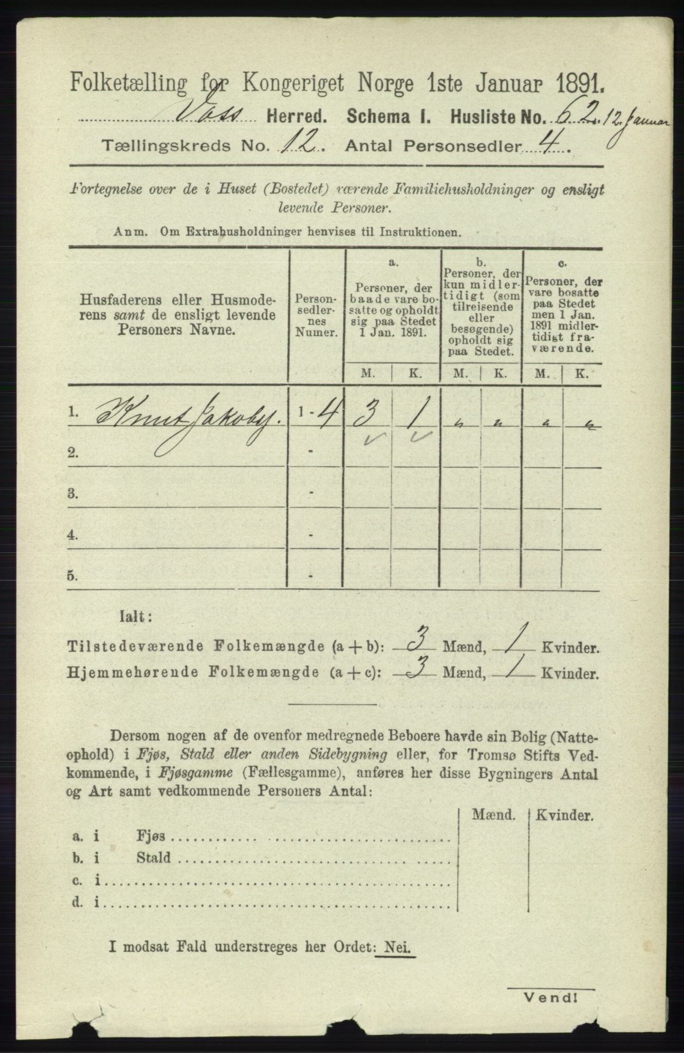 RA, 1891 census for 1235 Voss, 1891, p. 6479