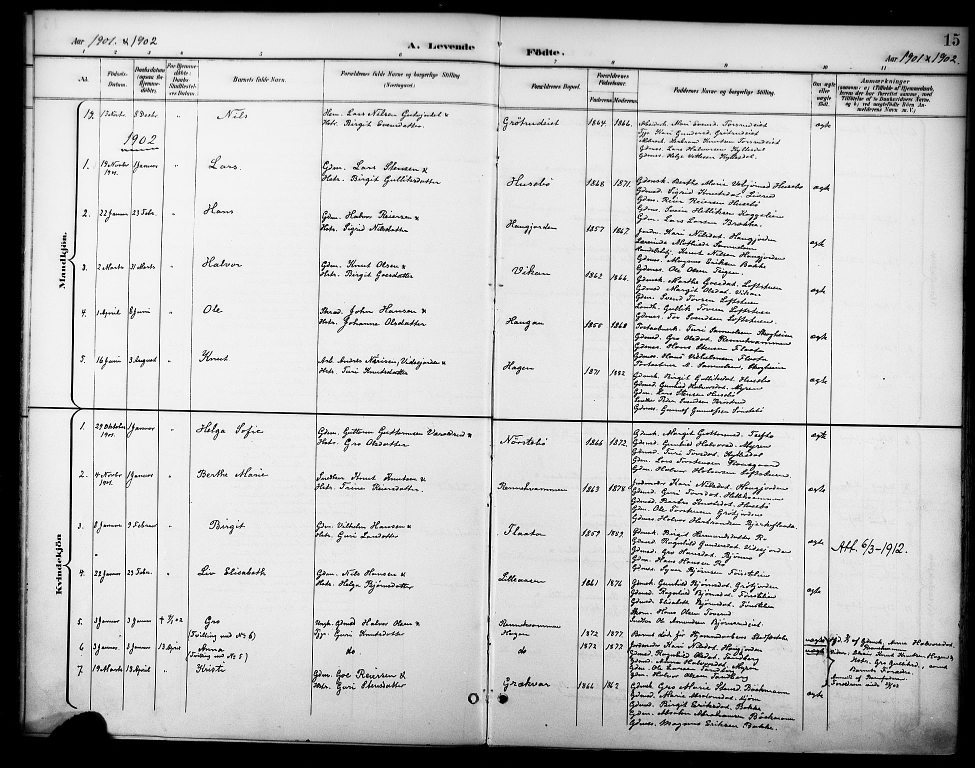 Nore kirkebøker, AV/SAKO-A-238/F/Fc/L0005: Parish register (official) no. III 5, 1898-1922, p. 15