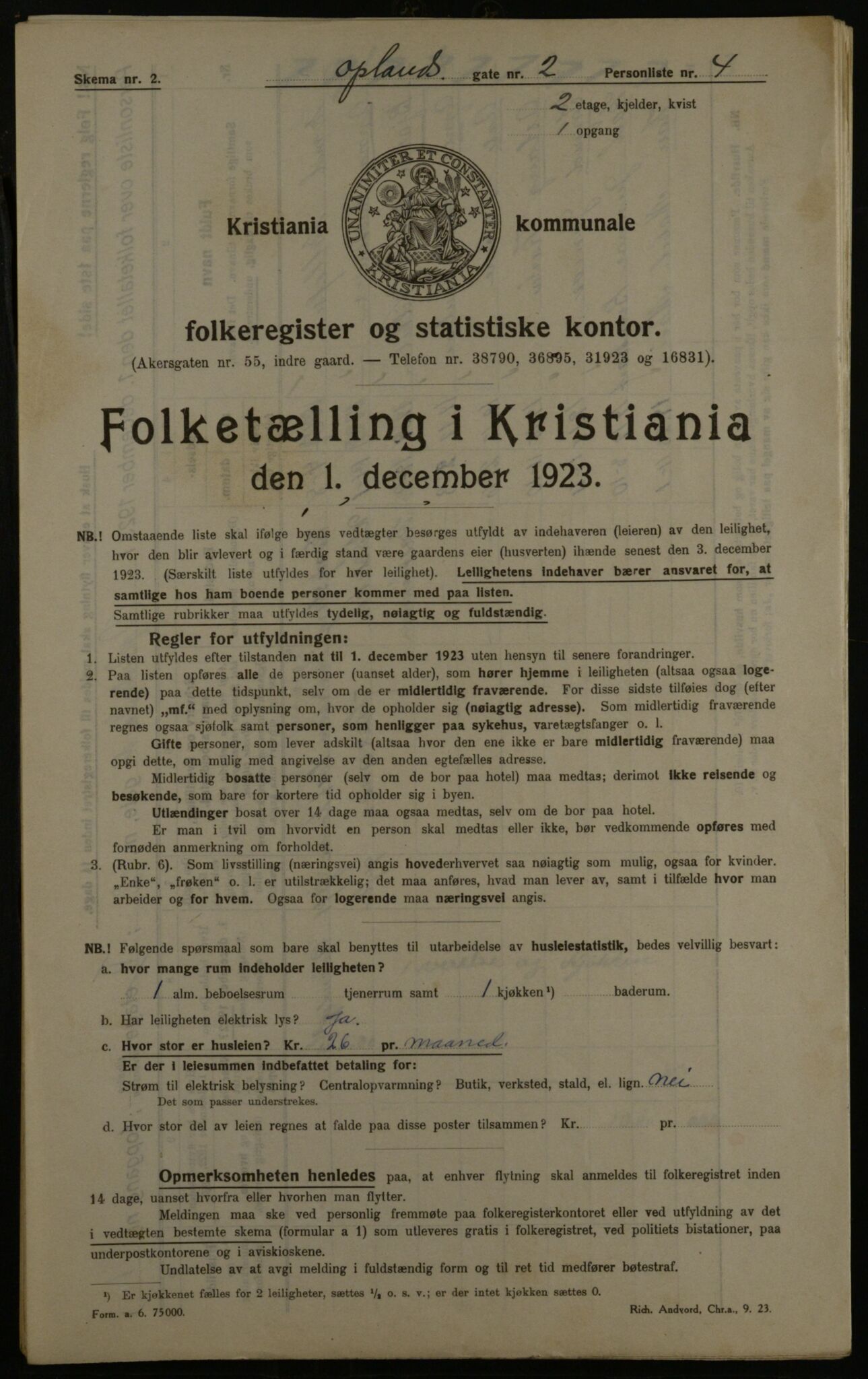 OBA, Municipal Census 1923 for Kristiania, 1923, p. 83686