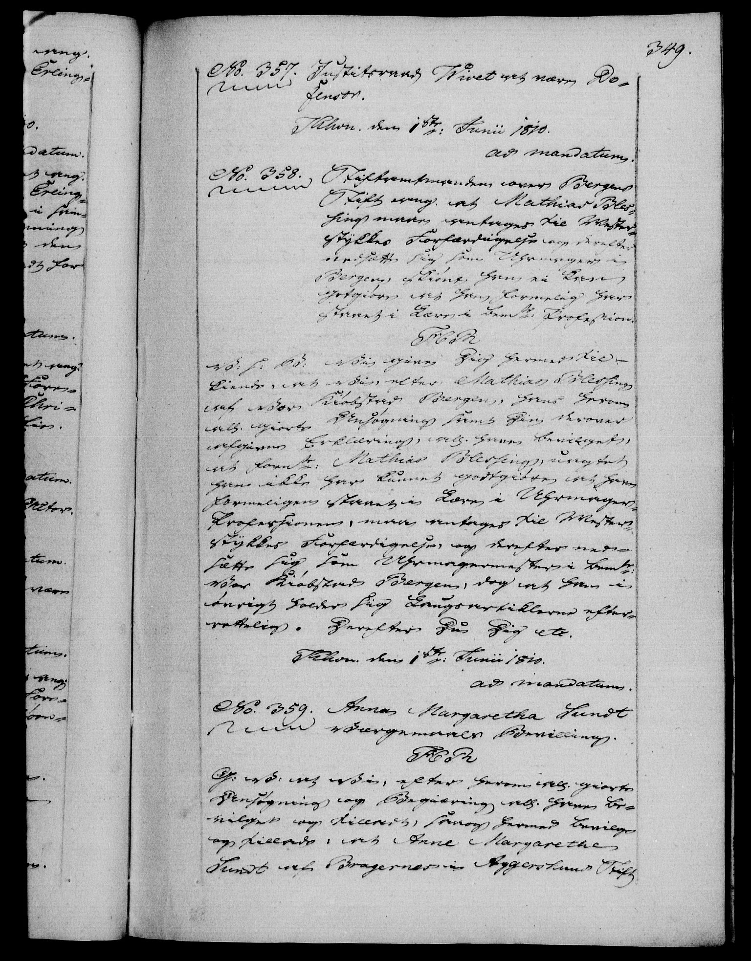 Danske Kanselli 1800-1814, AV/RA-EA-3024/H/Hf/Hfb/Hfba/L0004: Registranter, 1808-1810, p. 349a
