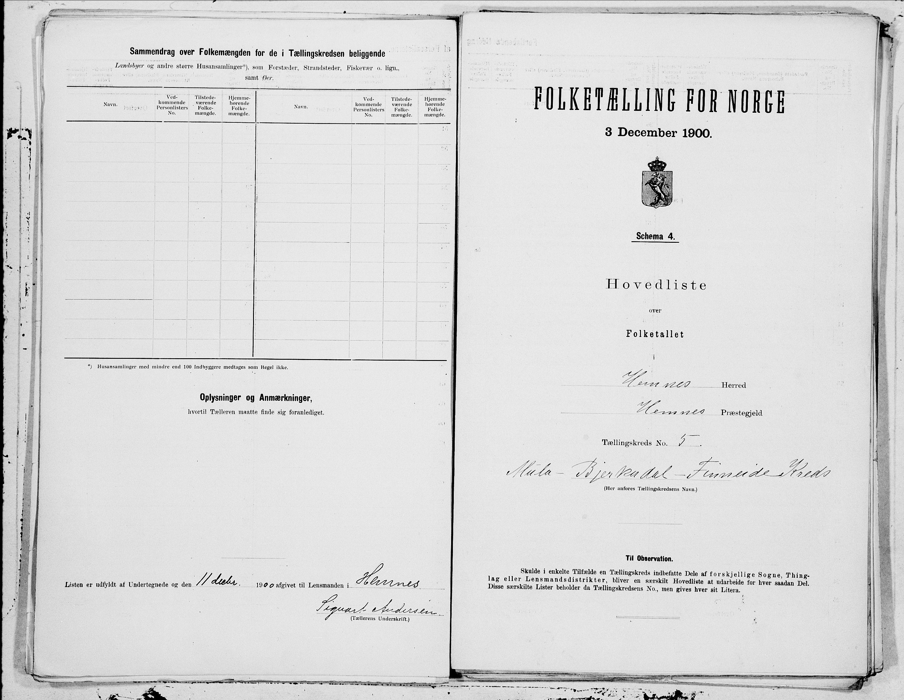 SAT, 1900 census for Hemnes, 1900, p. 10