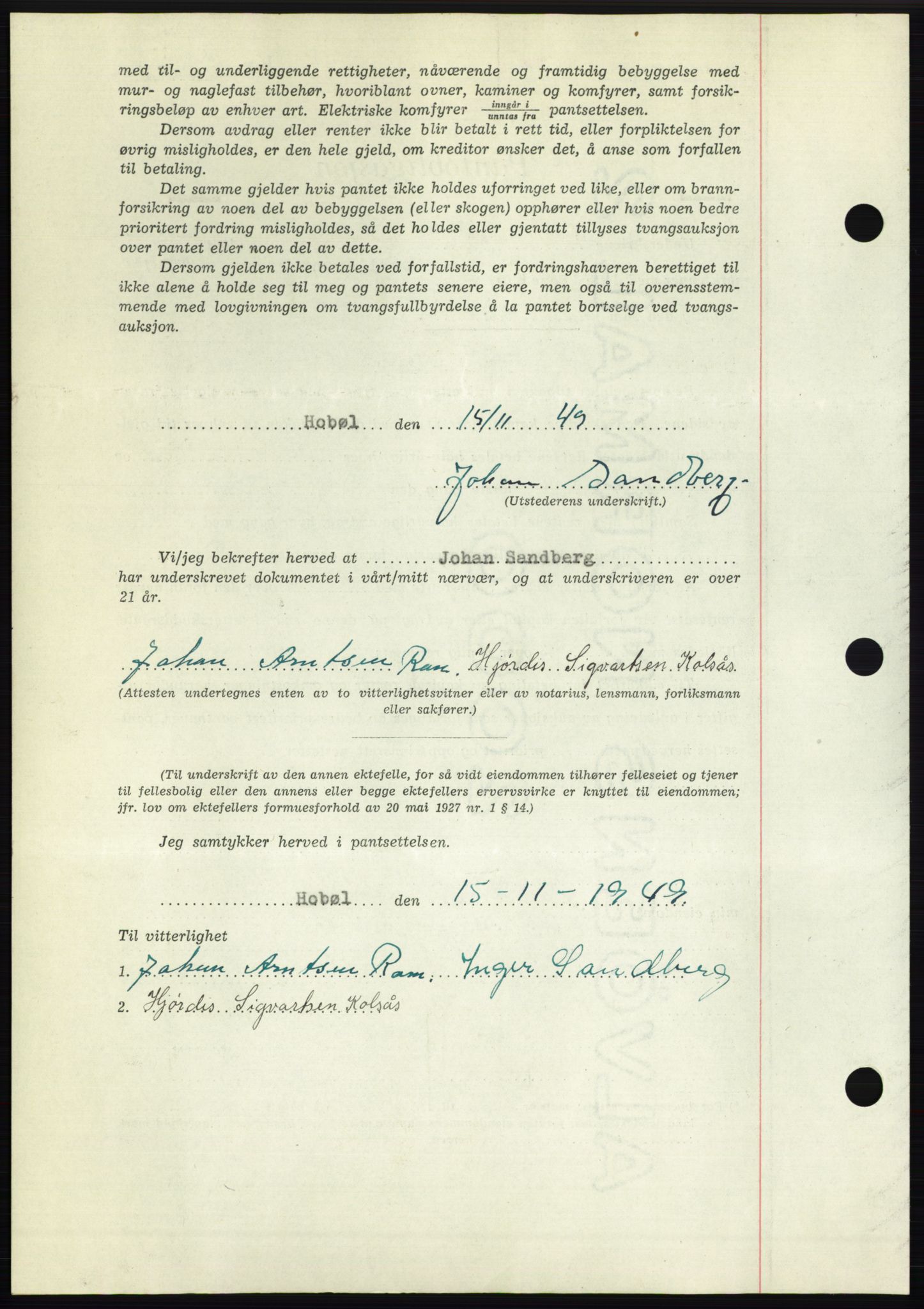 Moss sorenskriveri, AV/SAO-A-10168: Mortgage book no. B23, 1949-1950, Diary no: : 3501/1949