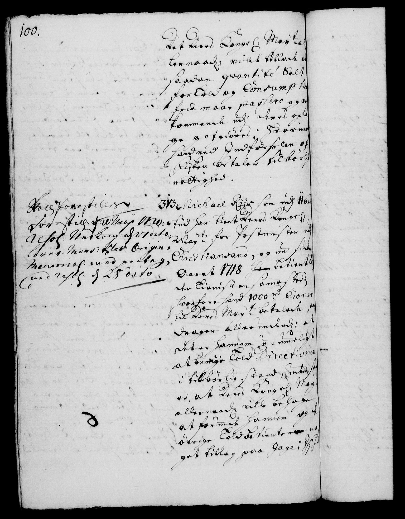Rentekammeret, Kammerkanselliet, RA/EA-3111/G/Gh/Gha/L0001: Norsk ekstraktmemorialprotokoll, sak. 1-375 (merket RK 53.46), 1720, p. 100