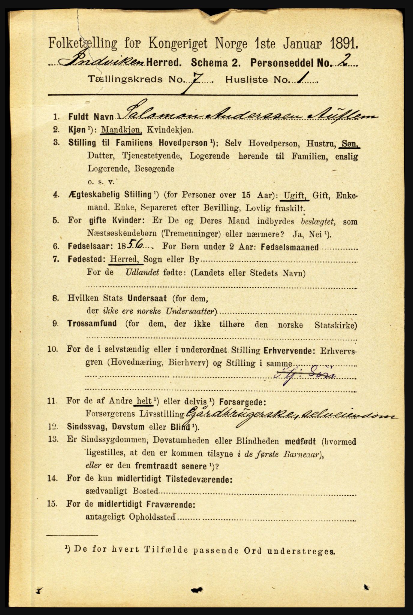 RA, 1891 census for 1447 Innvik, 1891, p. 2694