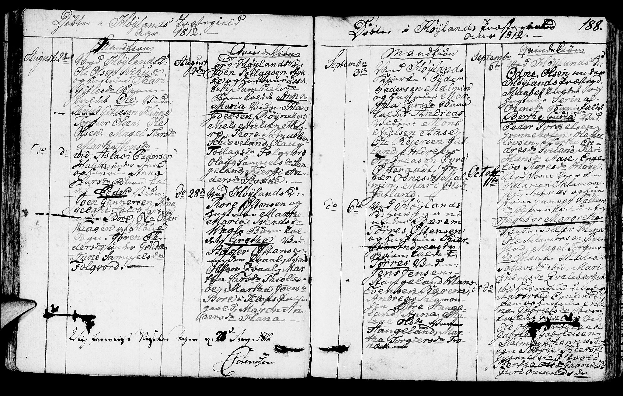 Høyland sokneprestkontor, AV/SAST-A-101799/001/30BA/L0005: Parish register (official) no. A 5, 1804-1815, p. 188