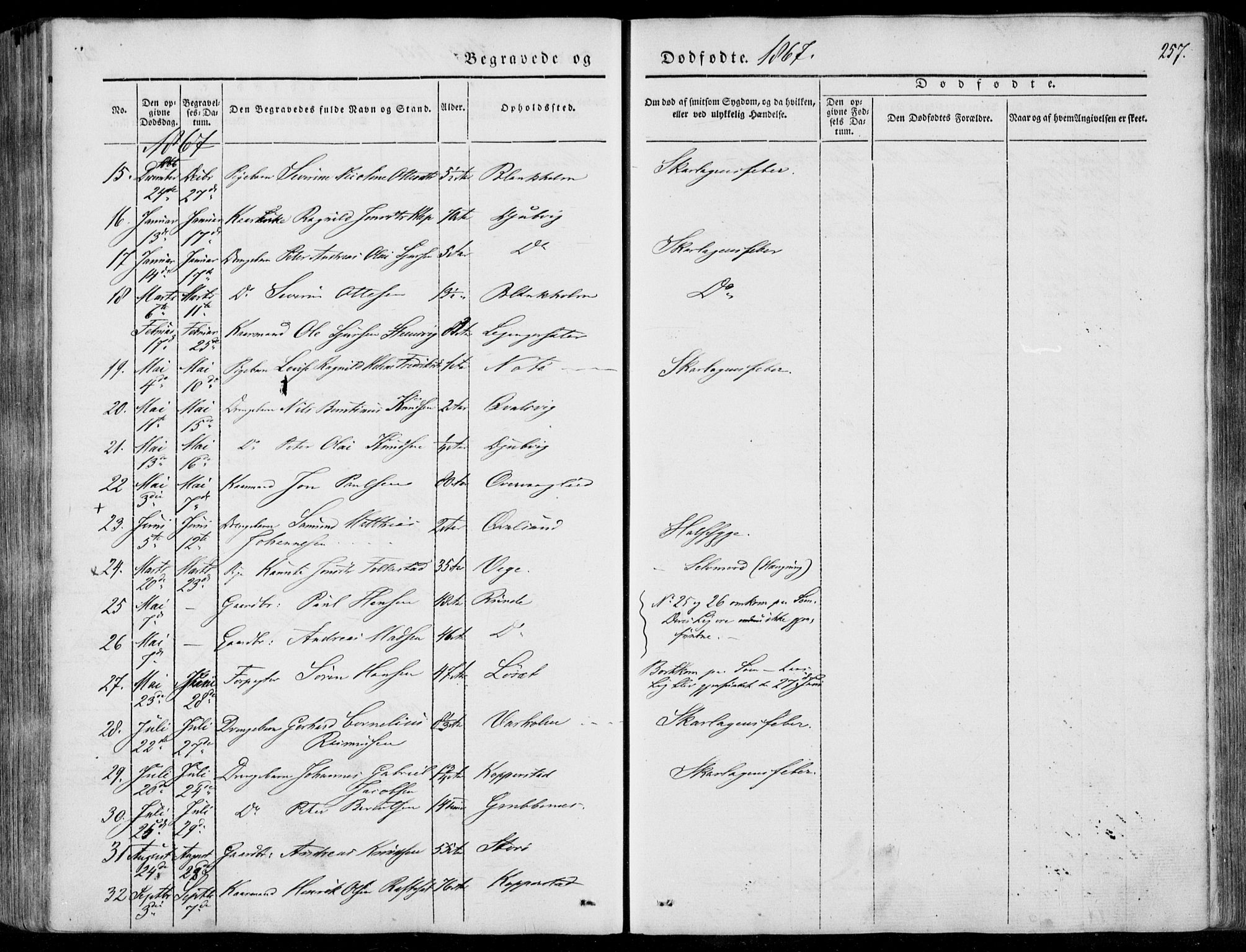 Ministerialprotokoller, klokkerbøker og fødselsregistre - Møre og Romsdal, AV/SAT-A-1454/507/L0070: Parish register (official) no. 507A05, 1842-1873, p. 257