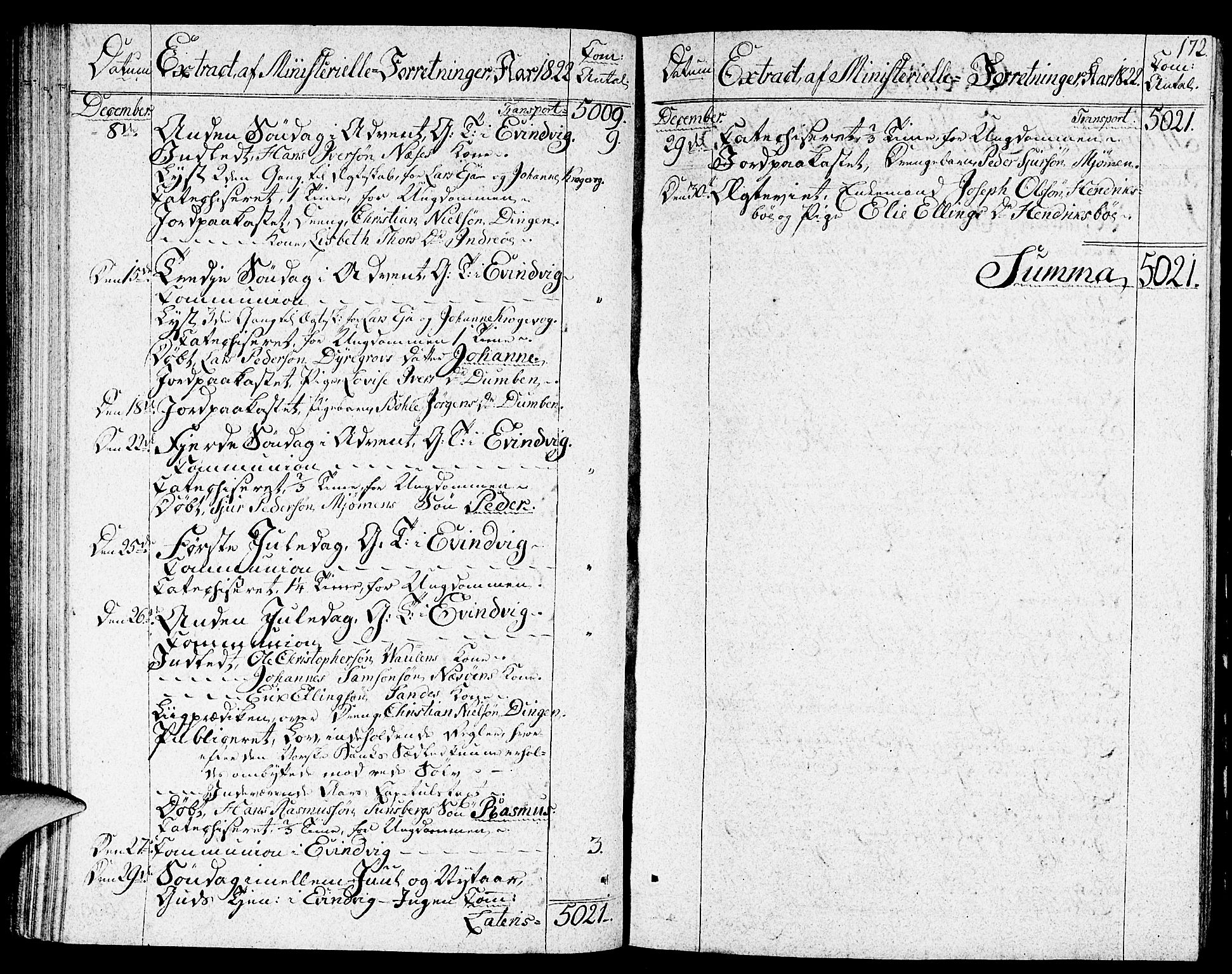 Gulen sokneprestembete, AV/SAB-A-80201/H/Haa/Haaa/L0017: Parish register (official) no. A 17, 1809-1825, p. 172