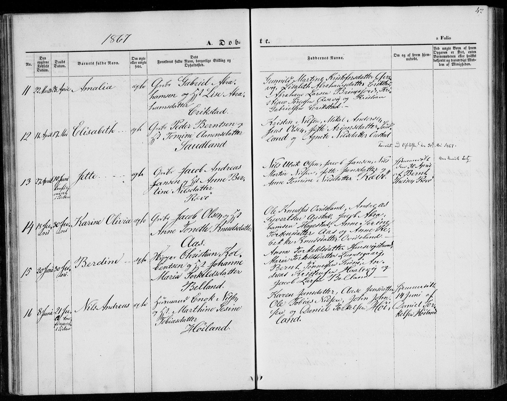 Lyngdal sokneprestkontor, AV/SAK-1111-0029/F/Fa/Faa/L0002: Parish register (official) no. A 2, 1858-1870, p. 47