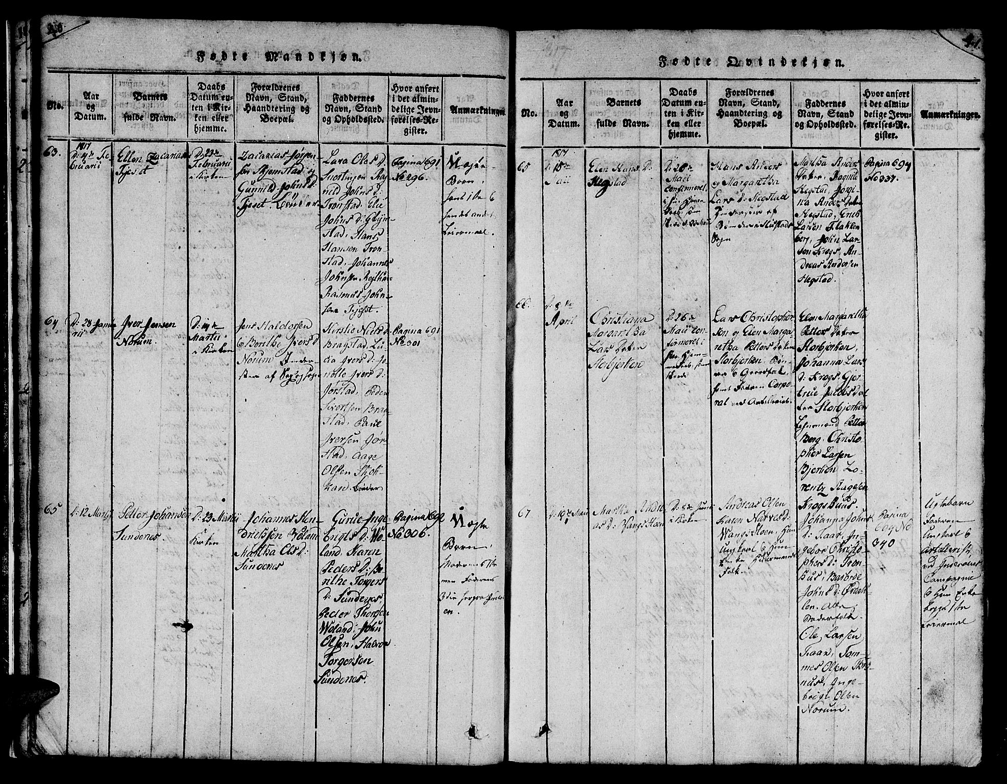 Ministerialprotokoller, klokkerbøker og fødselsregistre - Nord-Trøndelag, SAT/A-1458/730/L0275: Parish register (official) no. 730A04, 1816-1822, p. 40-41