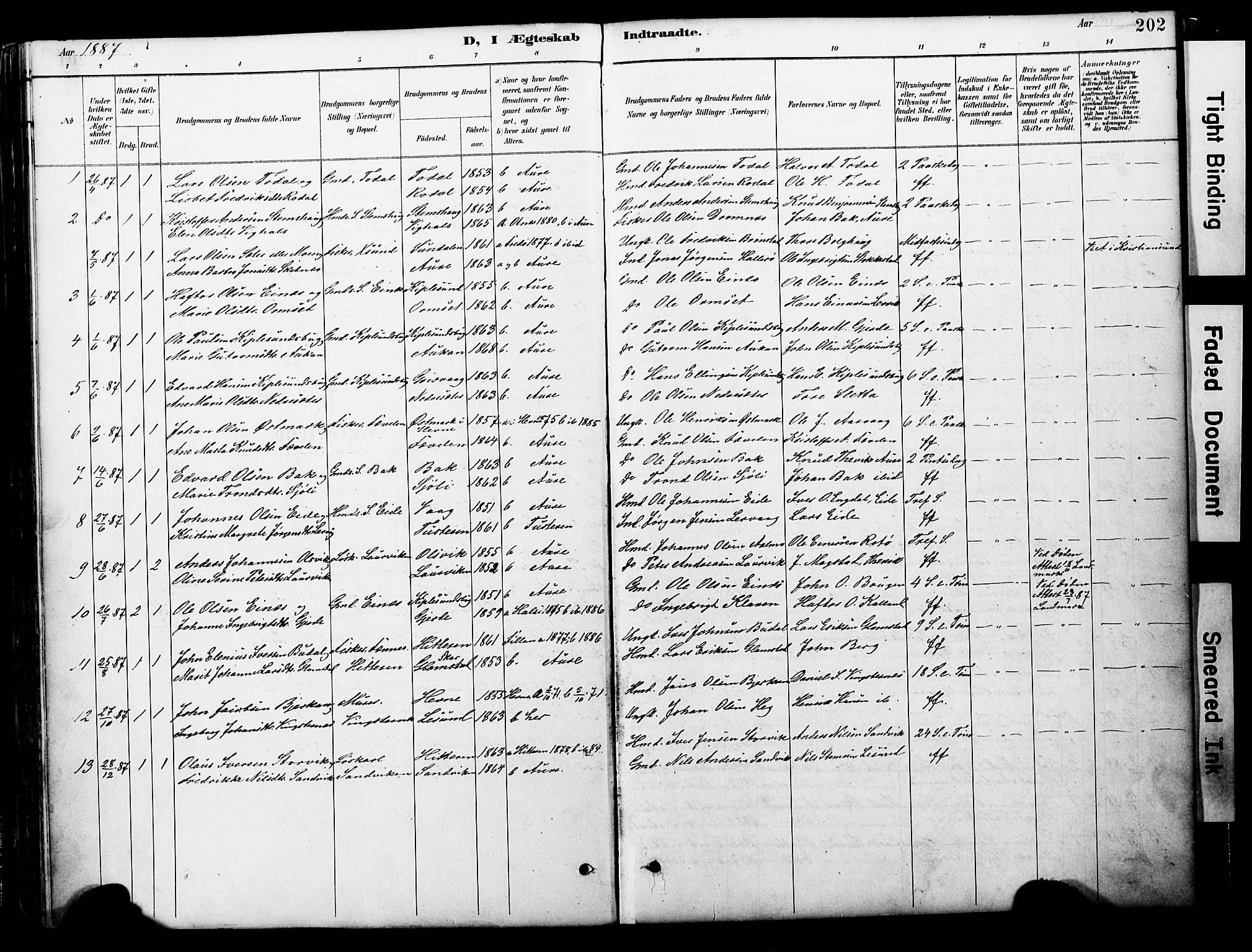 Ministerialprotokoller, klokkerbøker og fødselsregistre - Møre og Romsdal, AV/SAT-A-1454/578/L0907: Parish register (official) no. 578A06, 1887-1904, p. 202